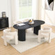 Mateo Oval Dining Table With Dove Chairs Set