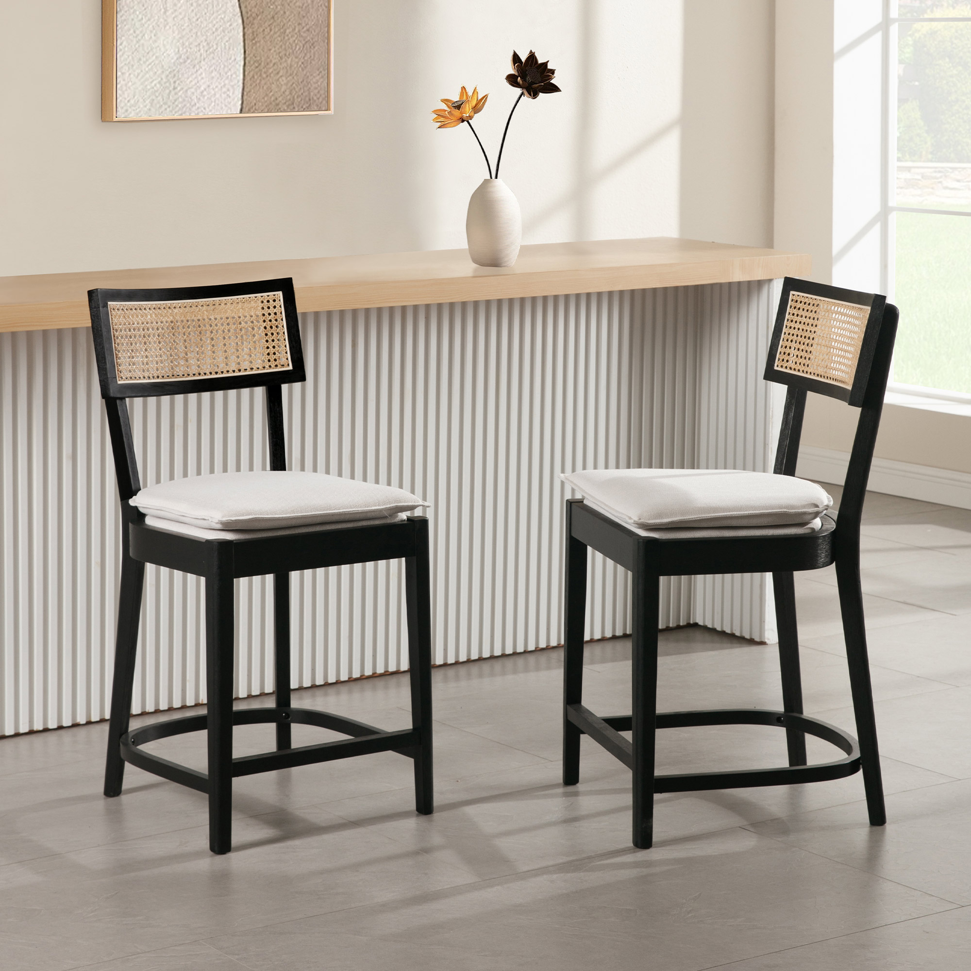 Walter Cane Counter & Bar Stools (Set of 2)