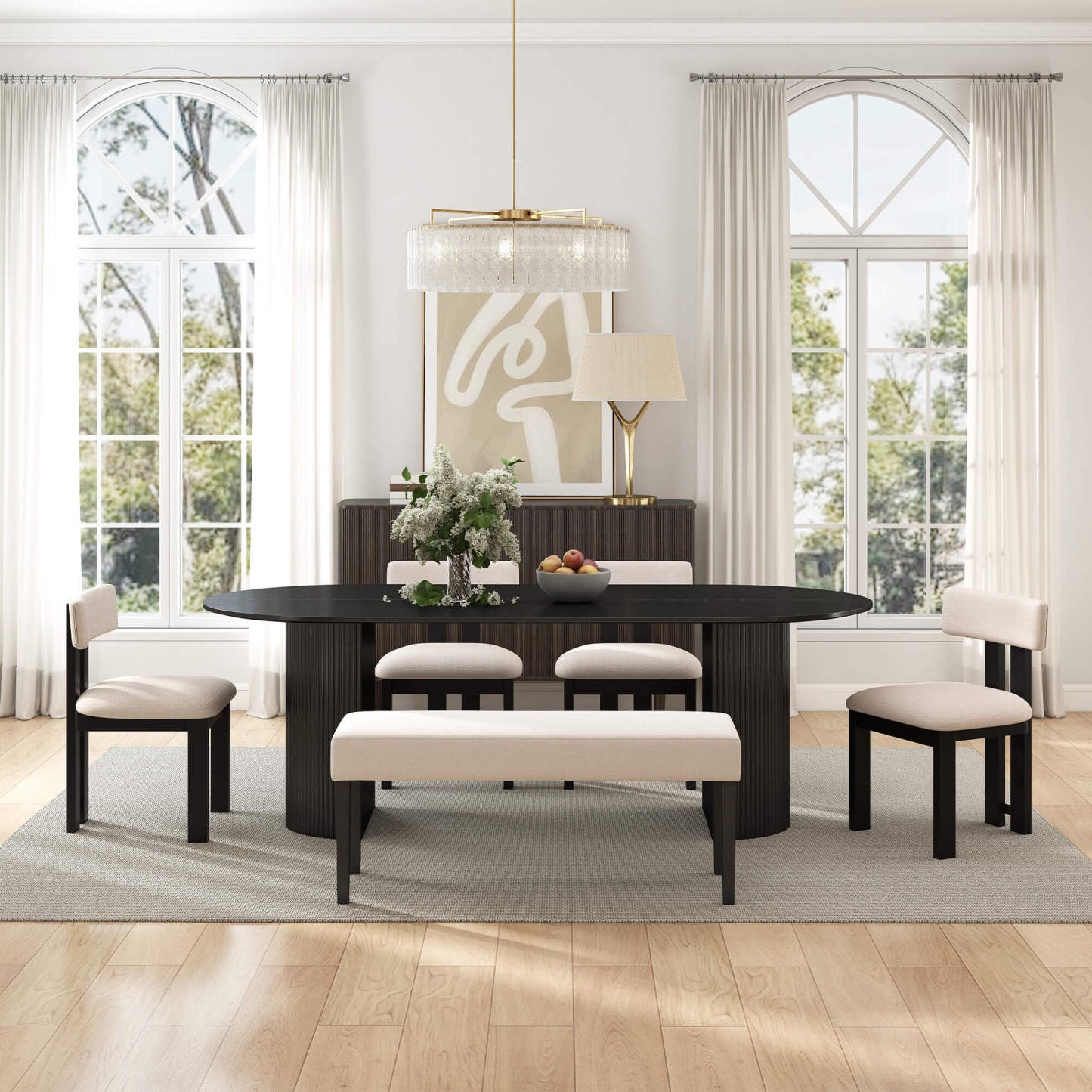 Mateo Oval Dining Table With Payson Chairs Set