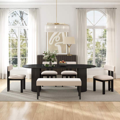 Mateo Oval Dining Table With Payson Chairs Set