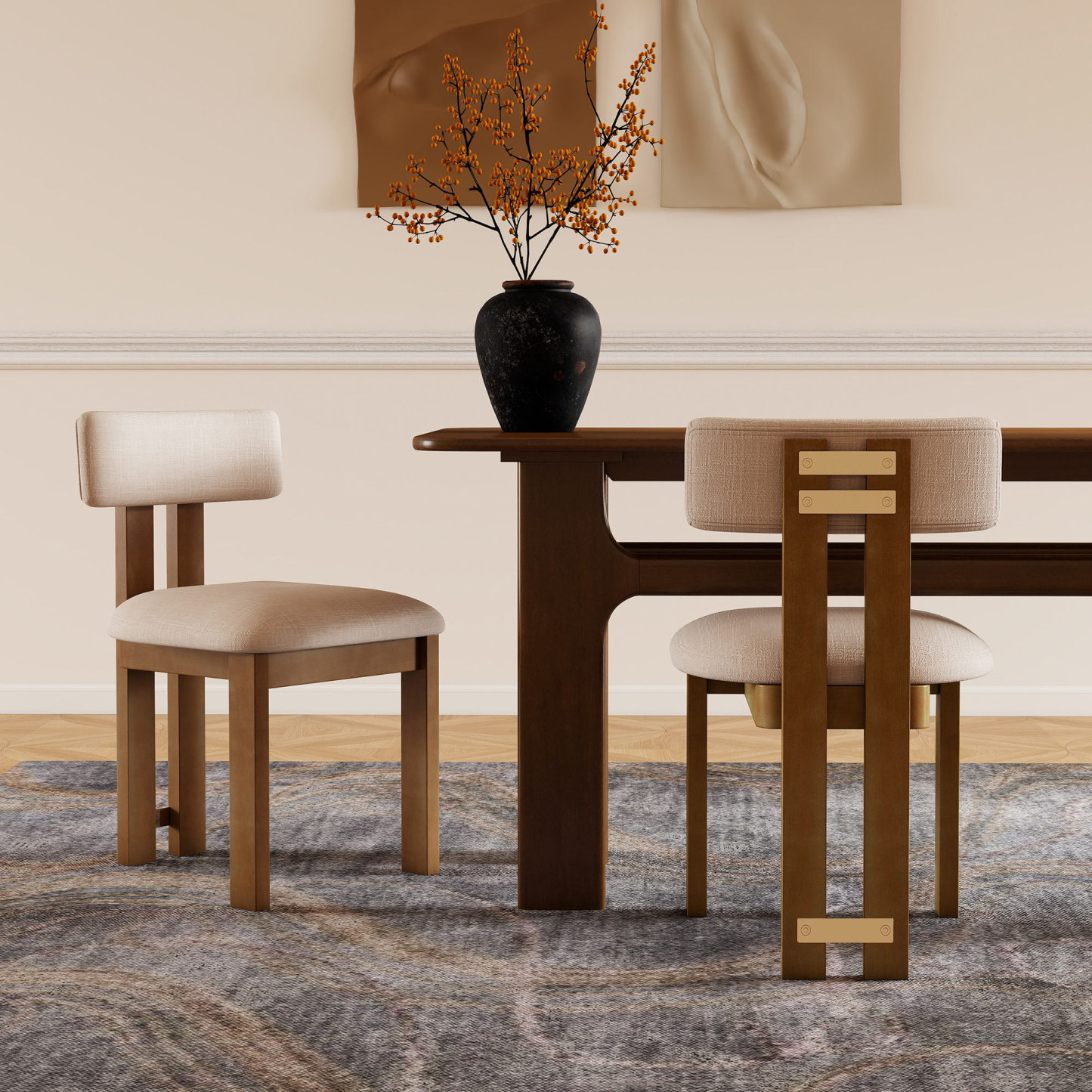 Leon 63'' Wooden Dining Table Set