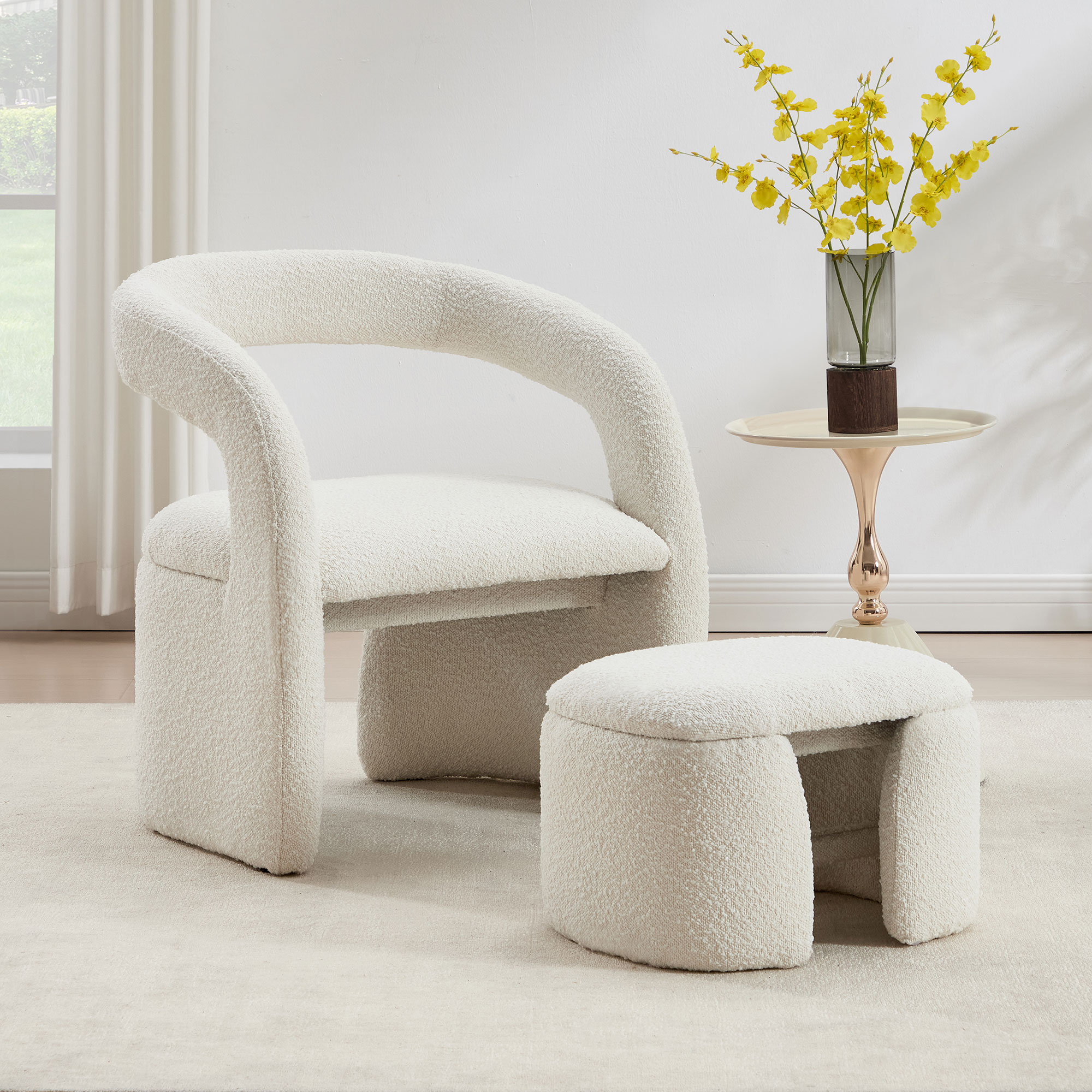Eva Accent Chair with Ottoman