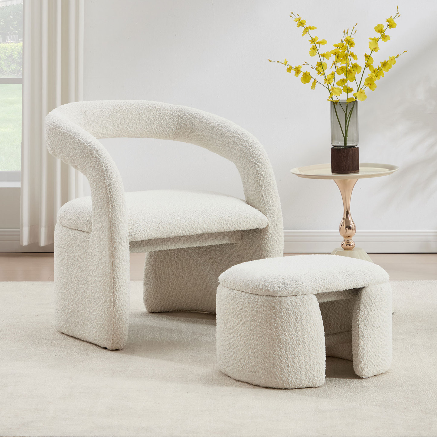 Eva Accent Chair with Ottoman