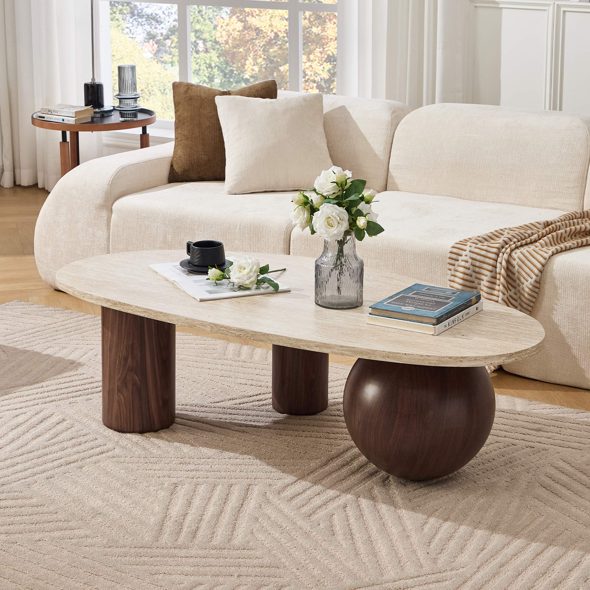 Eden 55'' Modern Coffee Table with Glass Top | DAYALANE