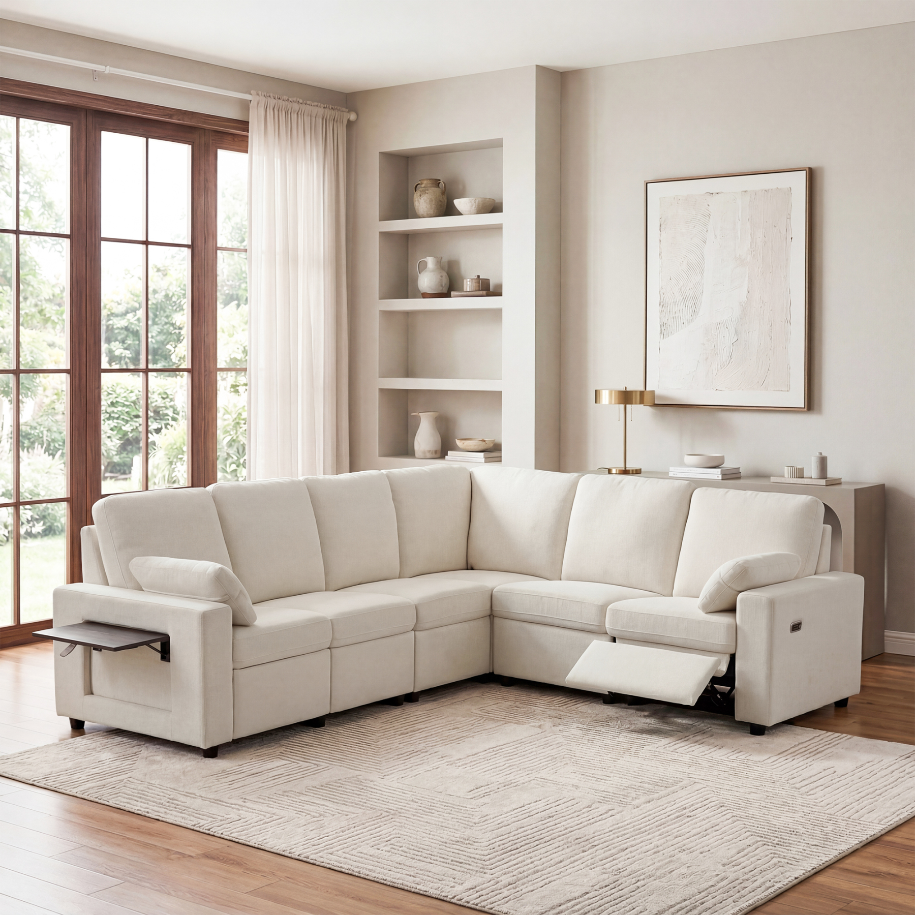 [CLEARANCE] Levi Modern Reclining Sectional Sofa With Storage & Power Recliner