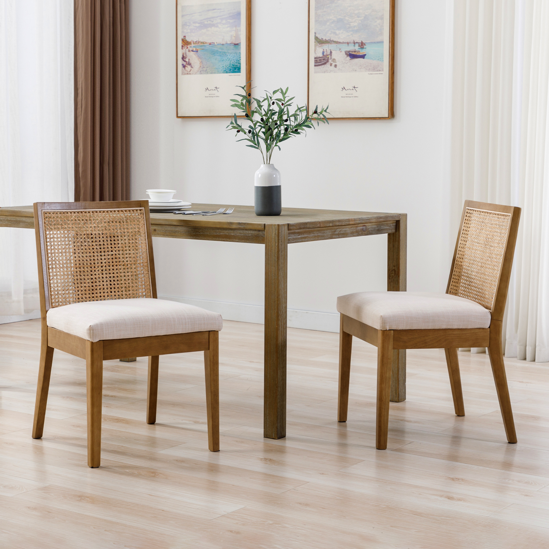Weston Cane Dining Chairs (Set of 2)