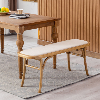 Round Wood Bench
