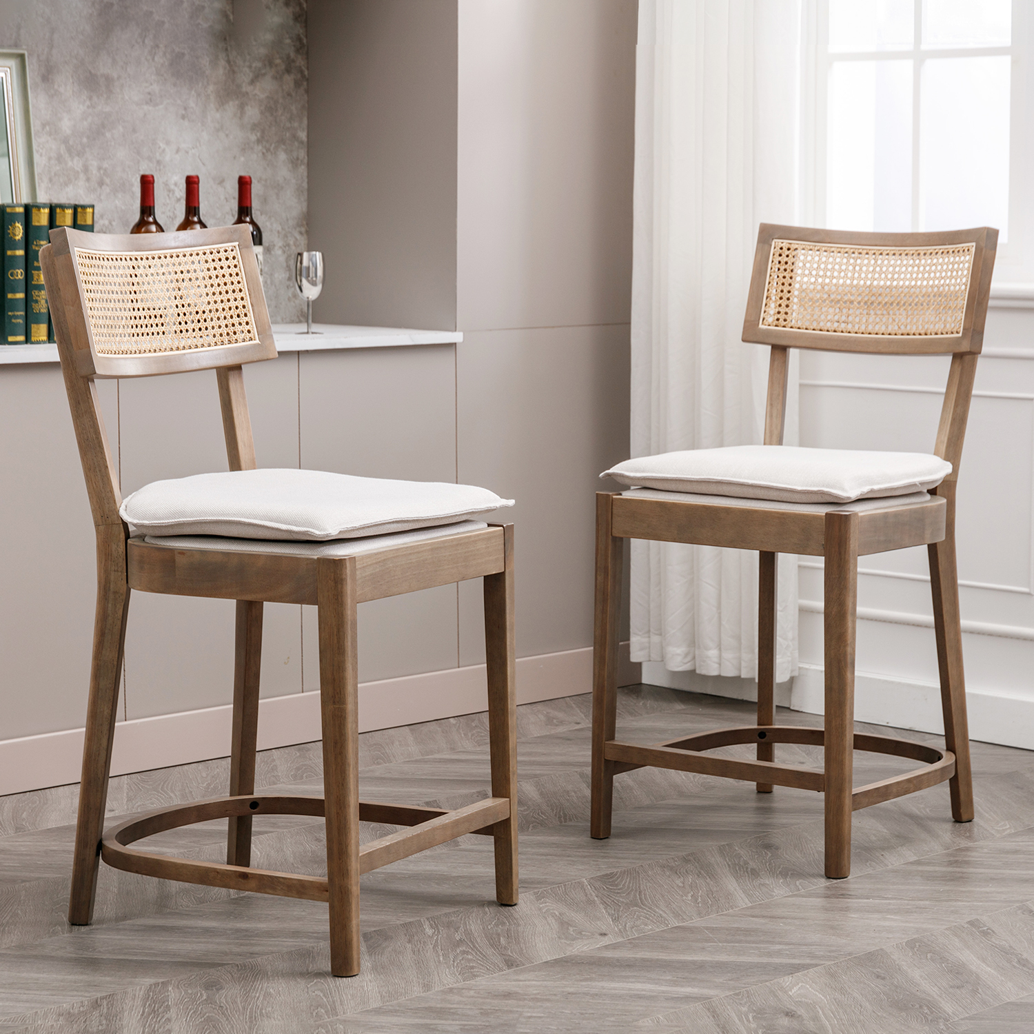 Walter Cane Counter & Bar Stools (Set of 2)