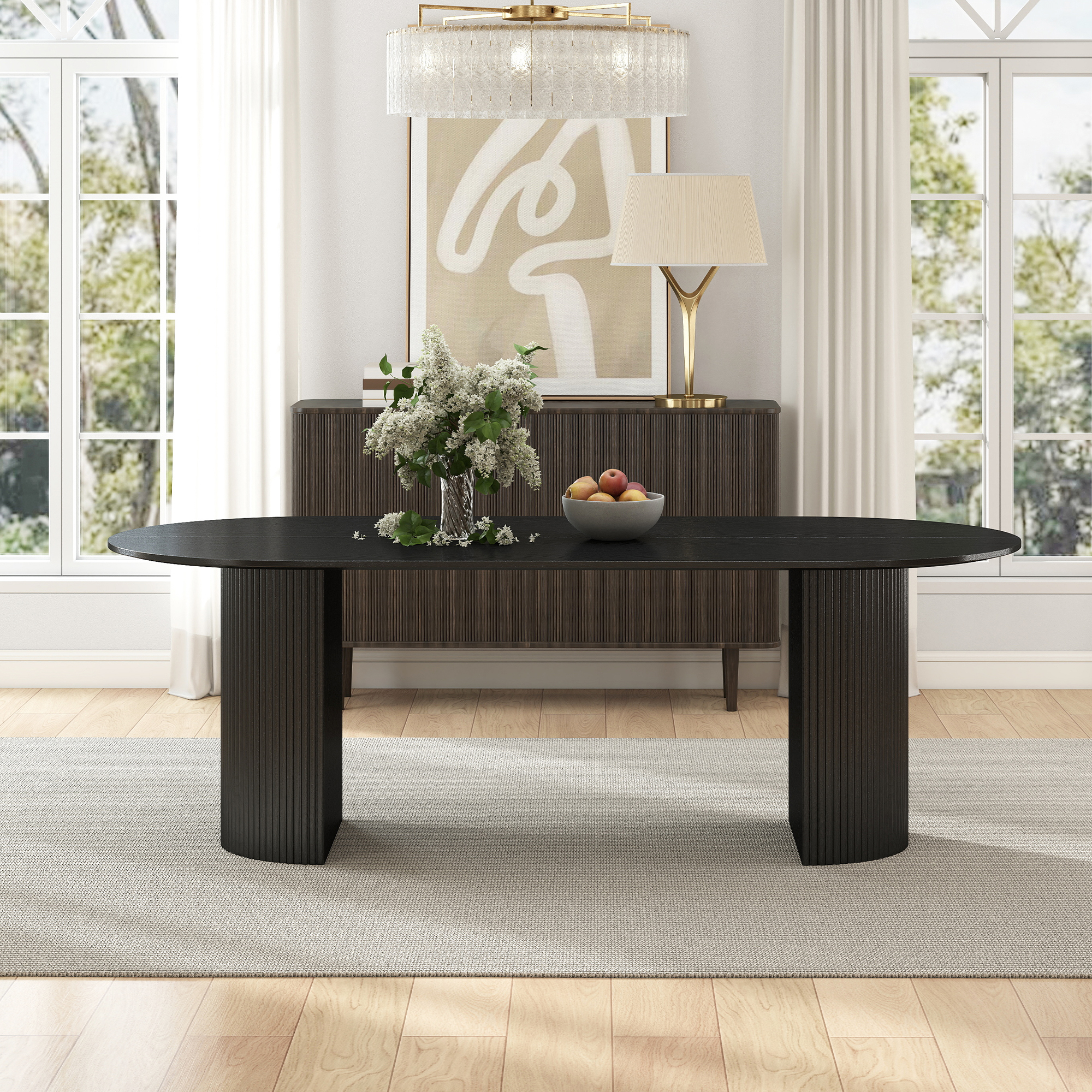 Mateo Oval Dining Table With Payson Chairs Set