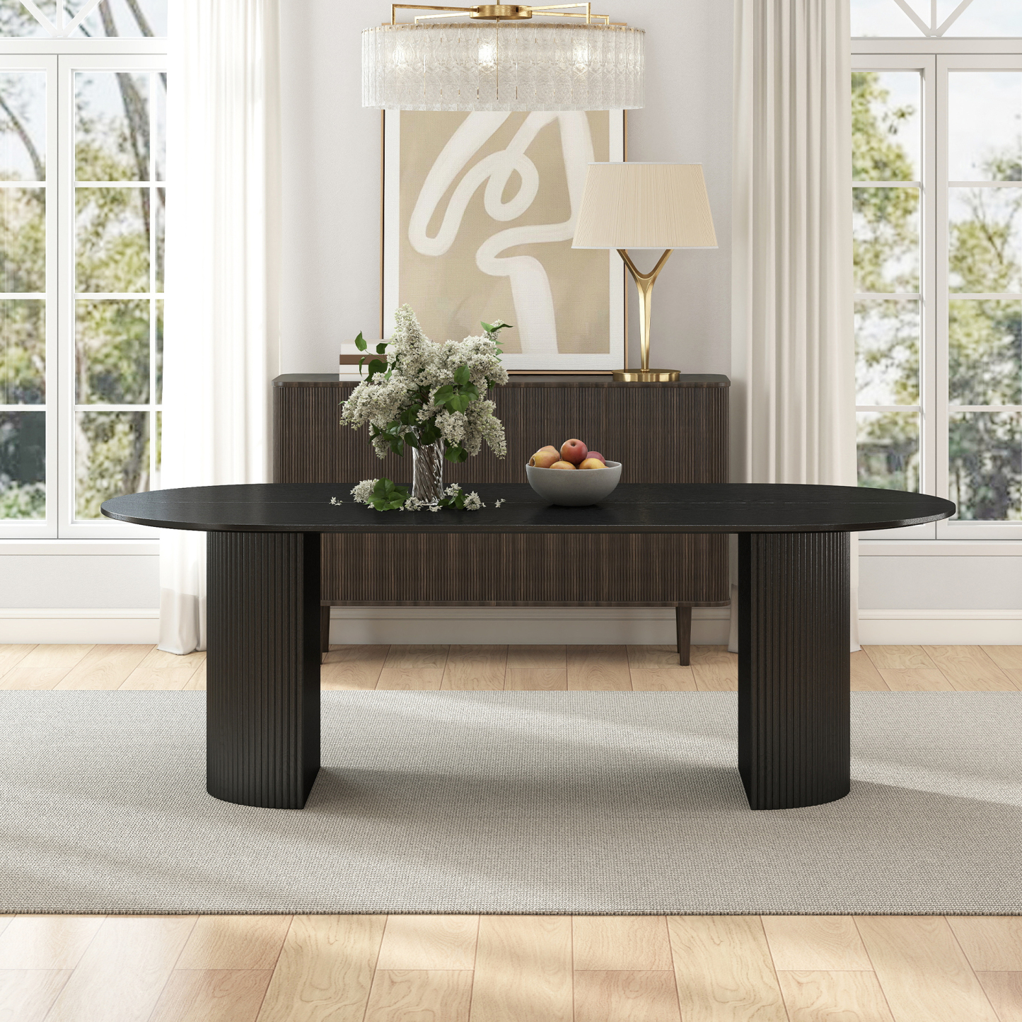 Mateo Oval Dining Table With Payson Chairs Set