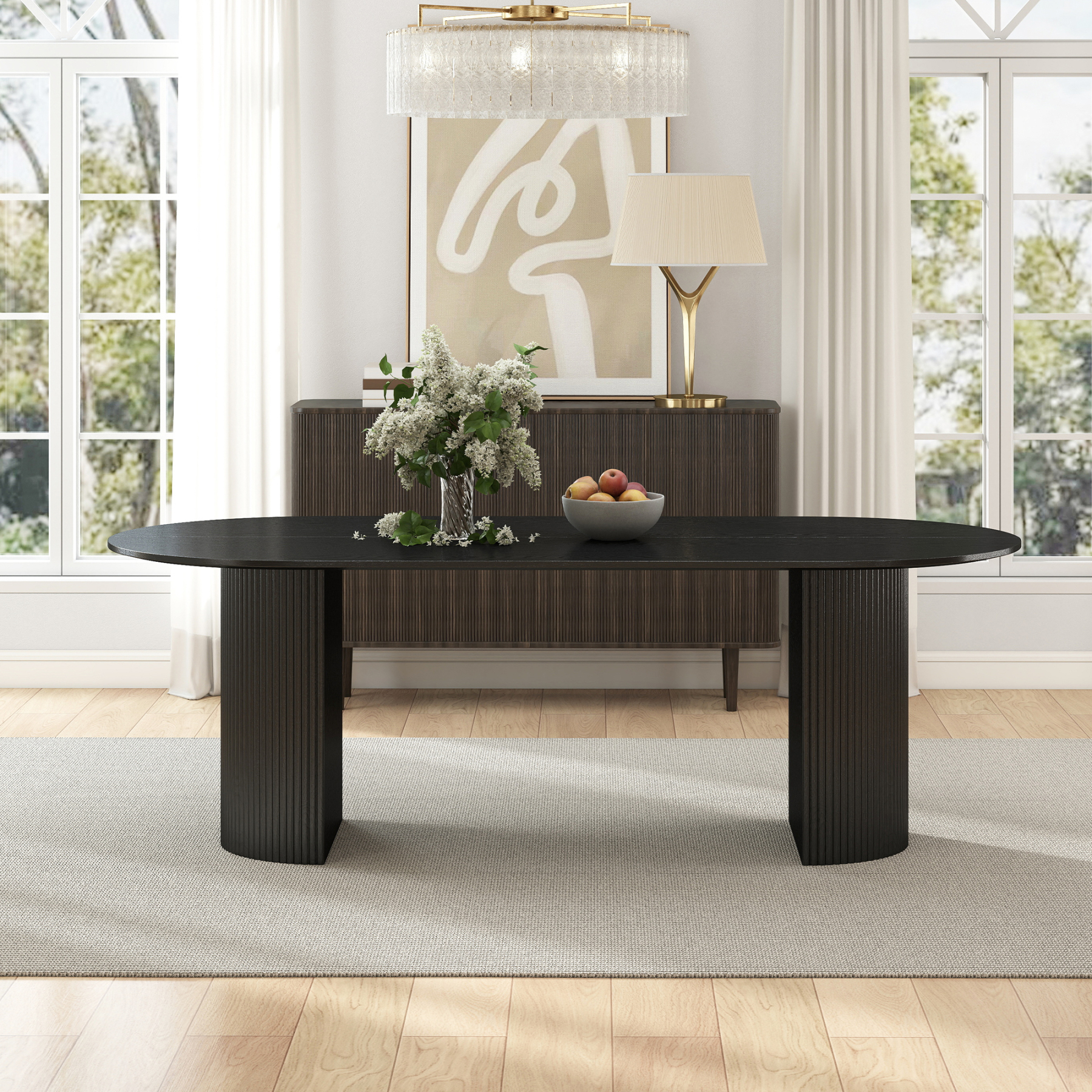 Mateo Oval Dining Table With Payson Chairs Set
