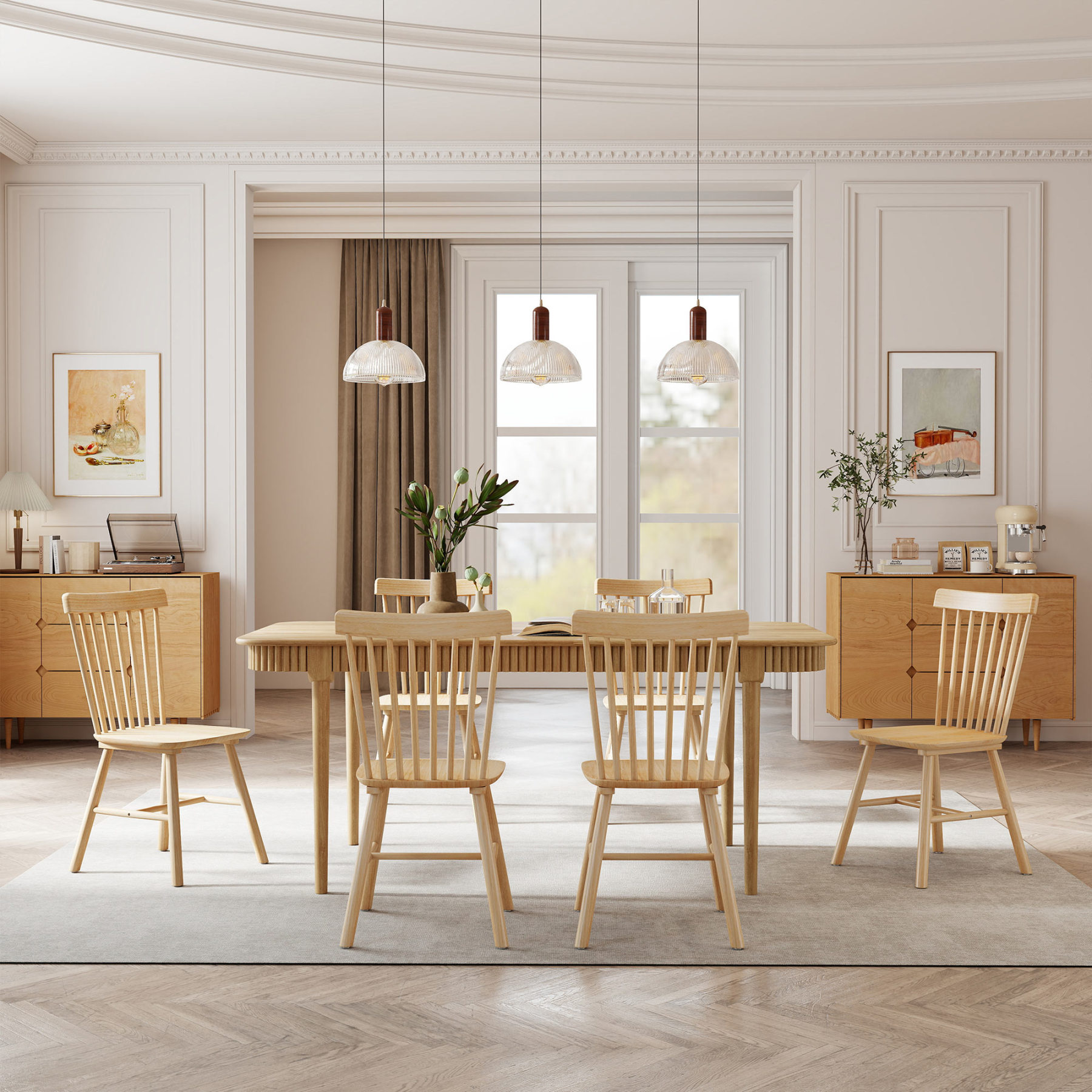 James 63'' Rectangular Dining Table Set for 4-6