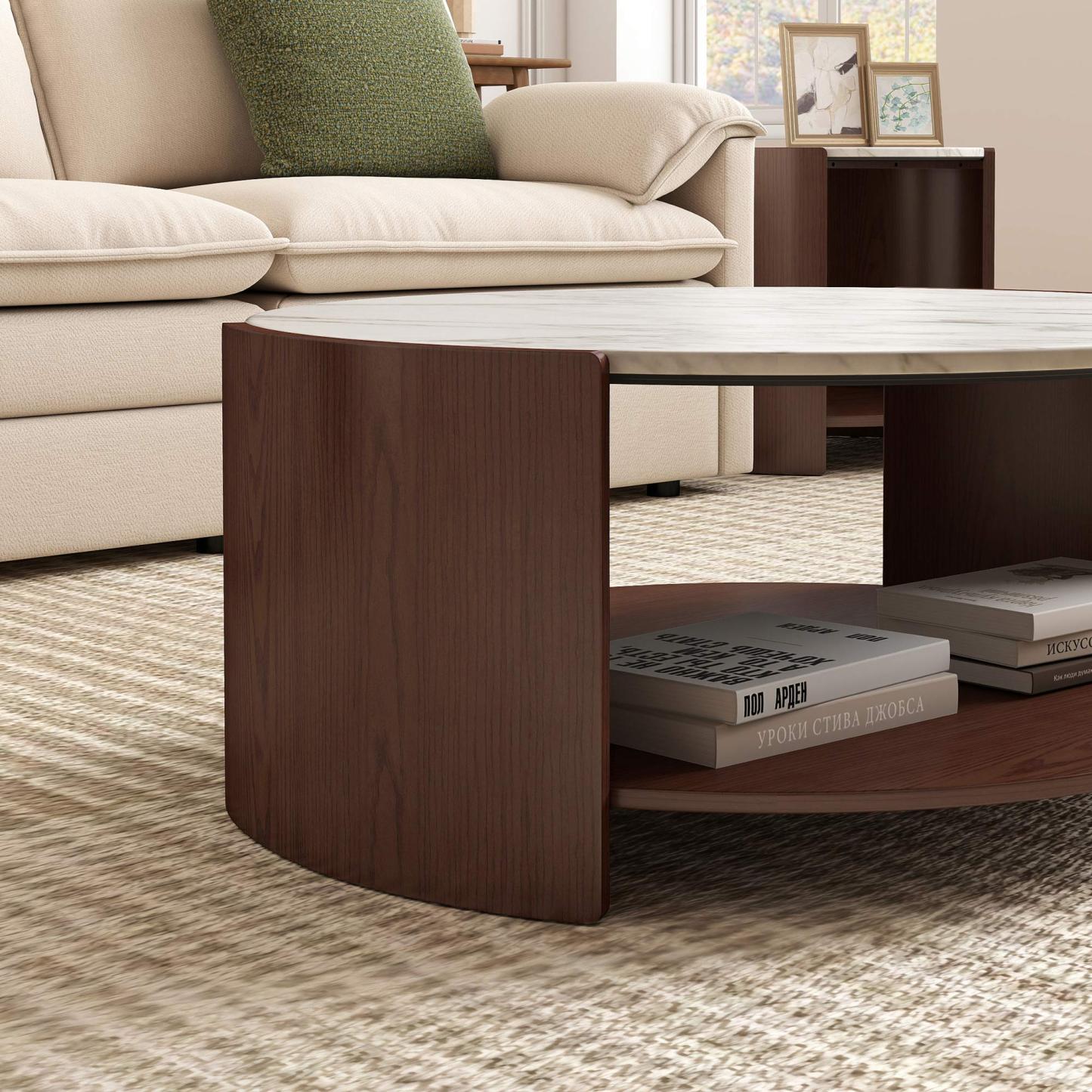 Gia Cultured Marble Coffee Table