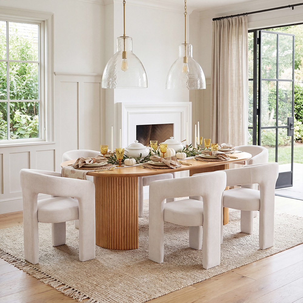 Payson Dining Table With Dove Chairs Set