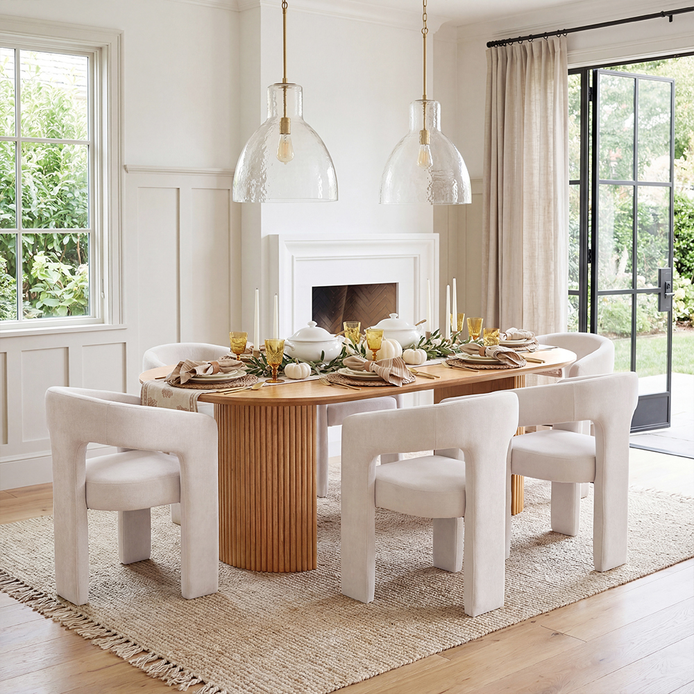 Payson Dining Table With Dove Chairs Set