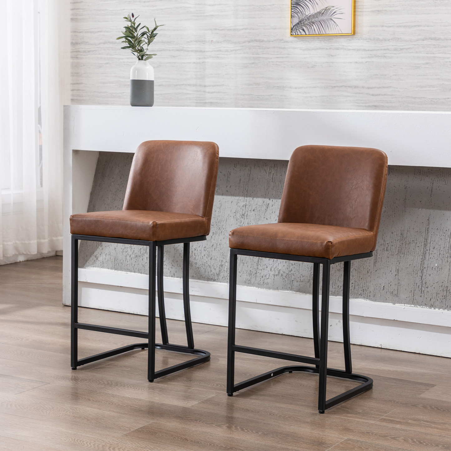 Square Counter & Bar Stools (Set of 2)