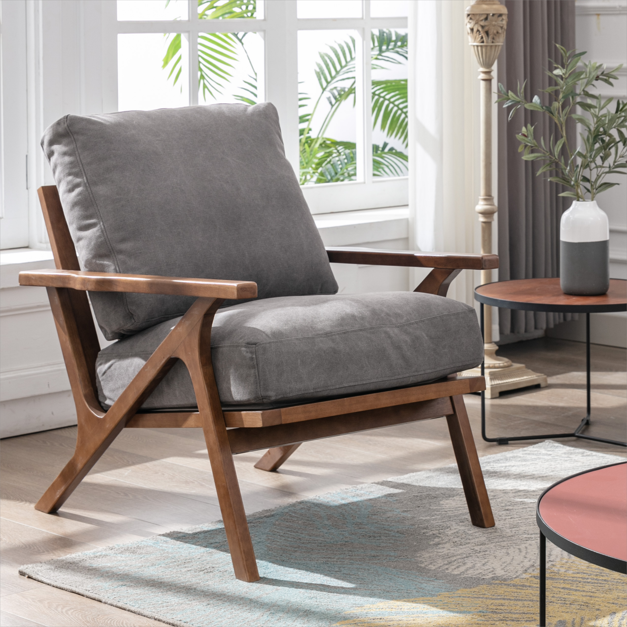 Charles Leather Lounge Armchair