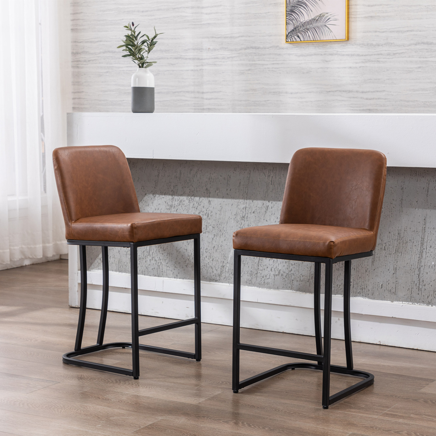 Square Counter & Bar Stools (Set of 2)
