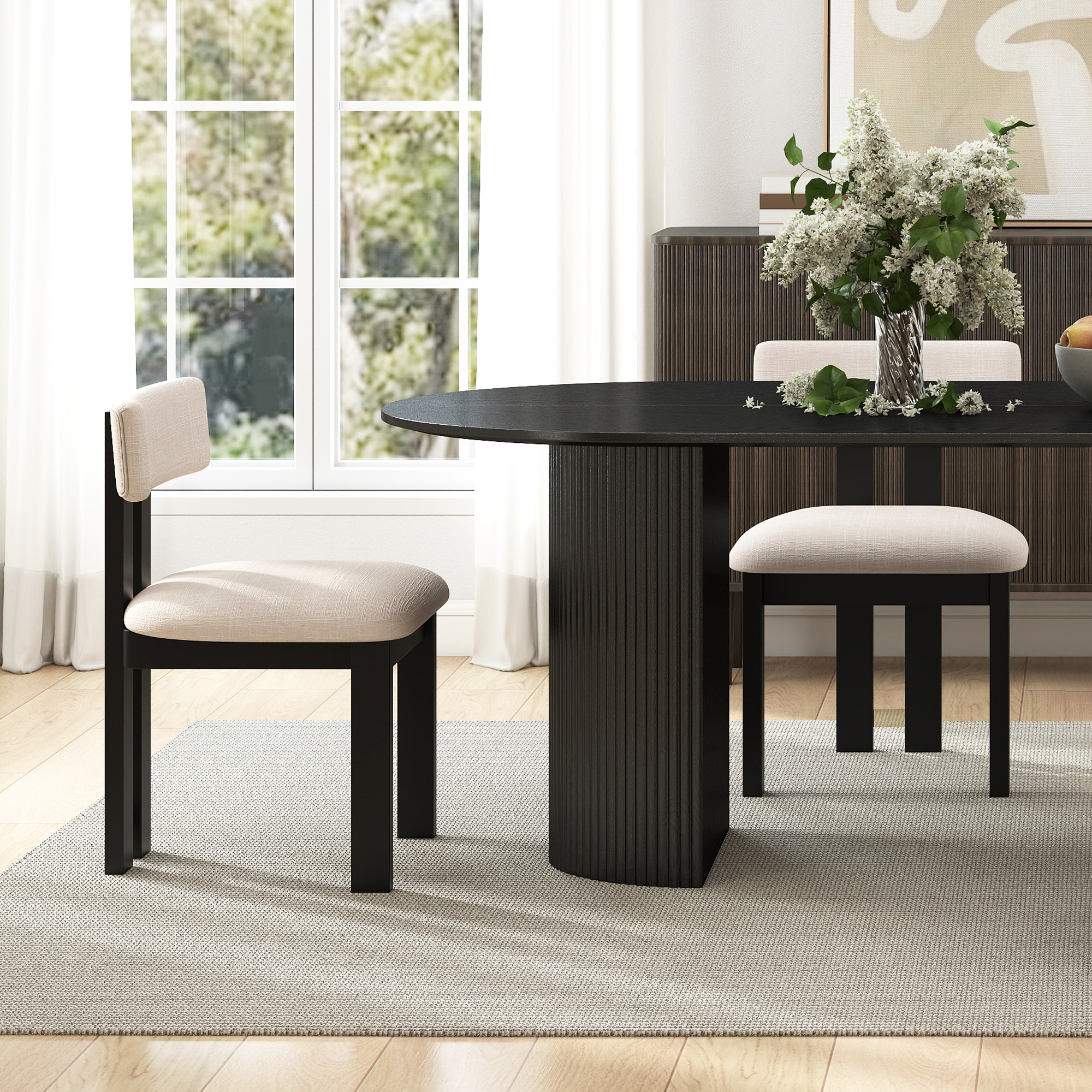 Mateo Oval Dining Table With Payson Chairs Set