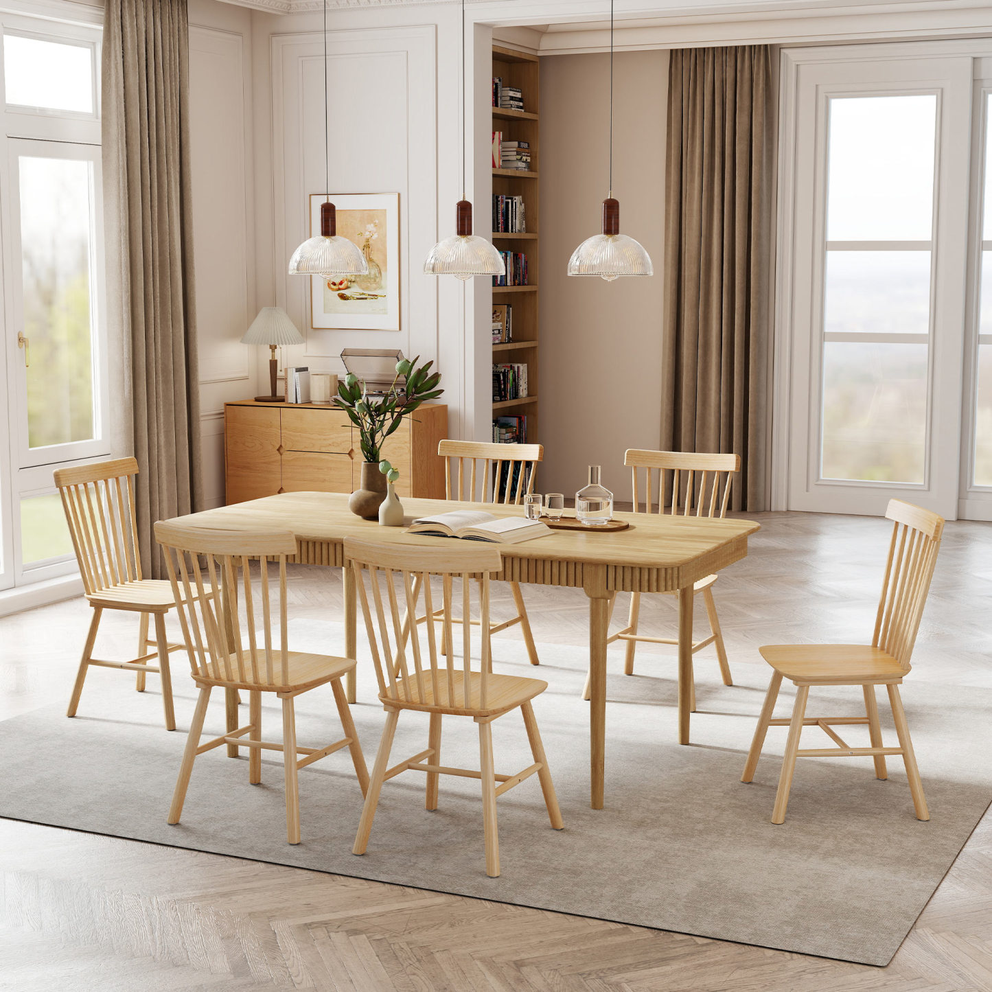 James 63'' Rectangular Dining Table Set for 4-6