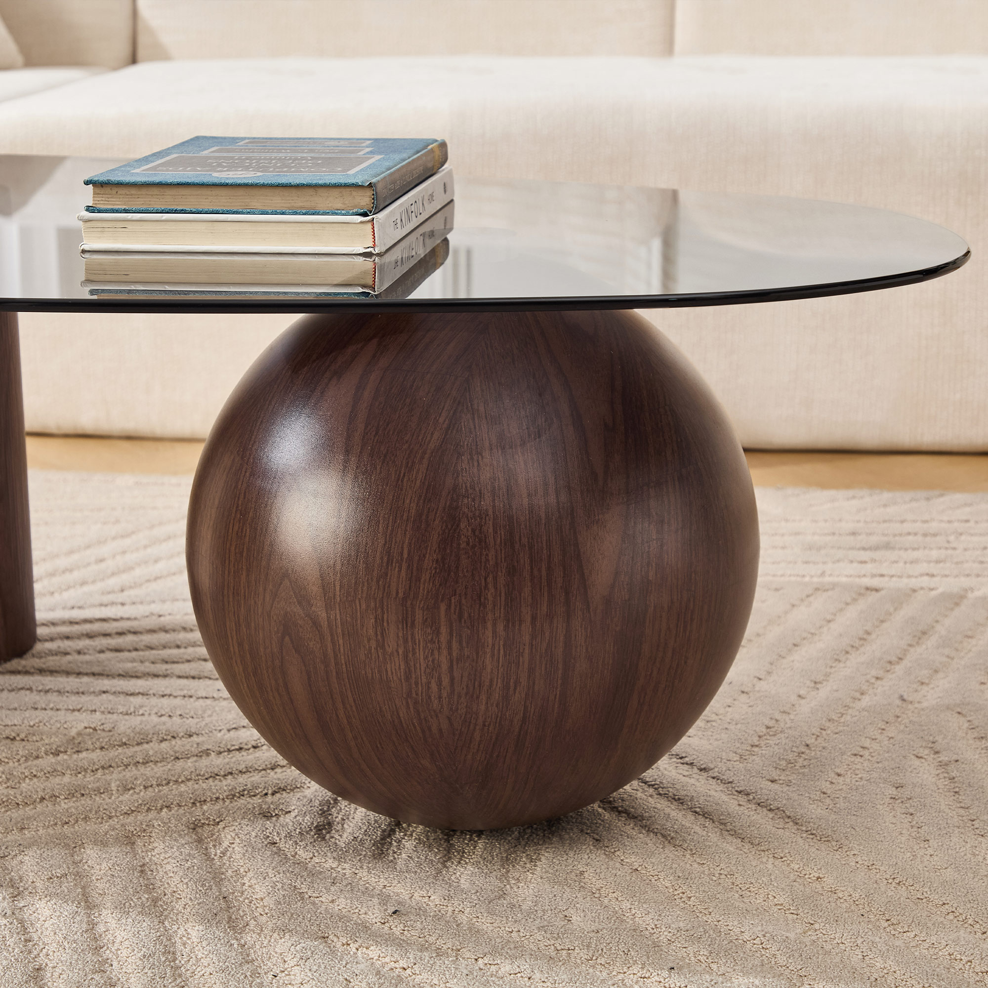 Eden 55'' Modern Coffee Table with Glass Top | DAYALANE
