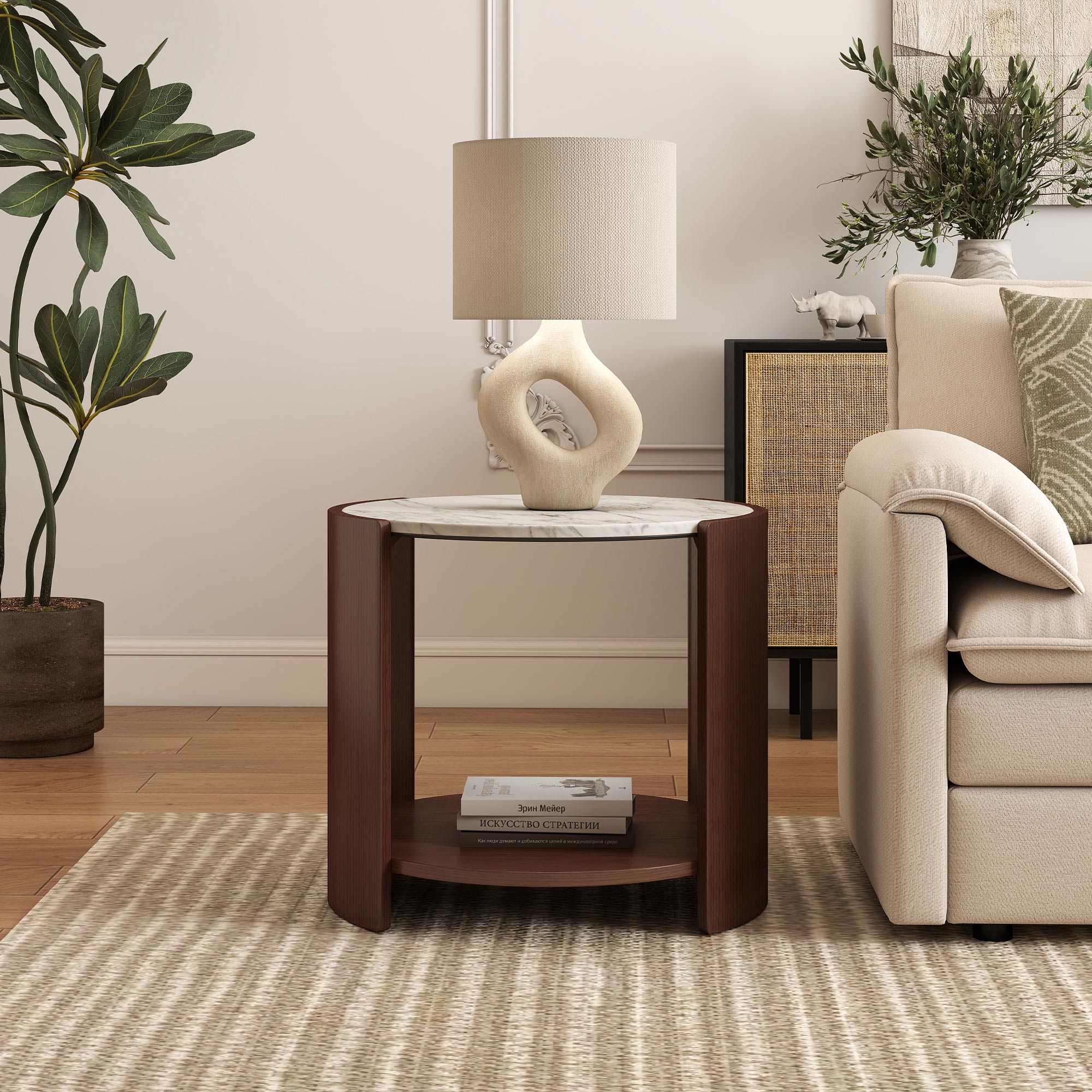 Gia Cultured Marble Side Table