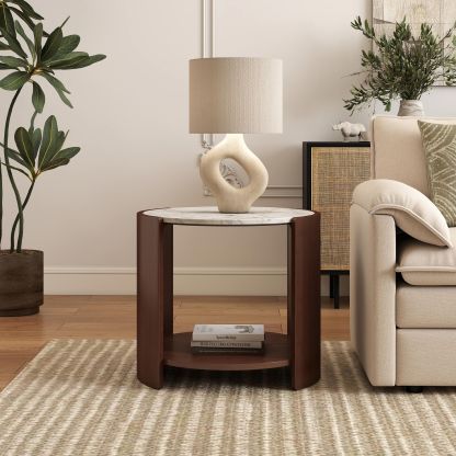 Gia Cultured Marble Side Table