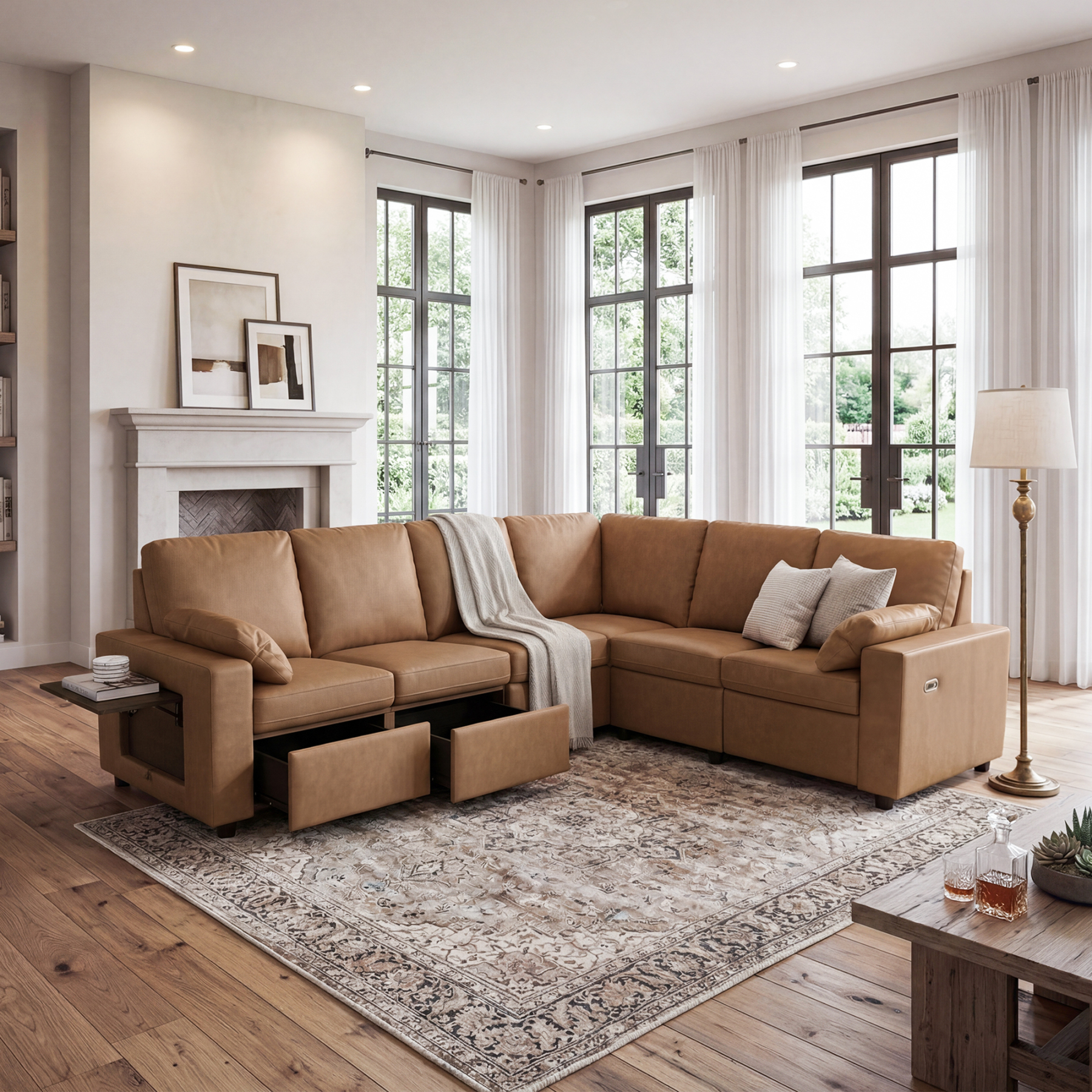 Levi Modern Reclining Sofa with Storage & USB | DAYALANE