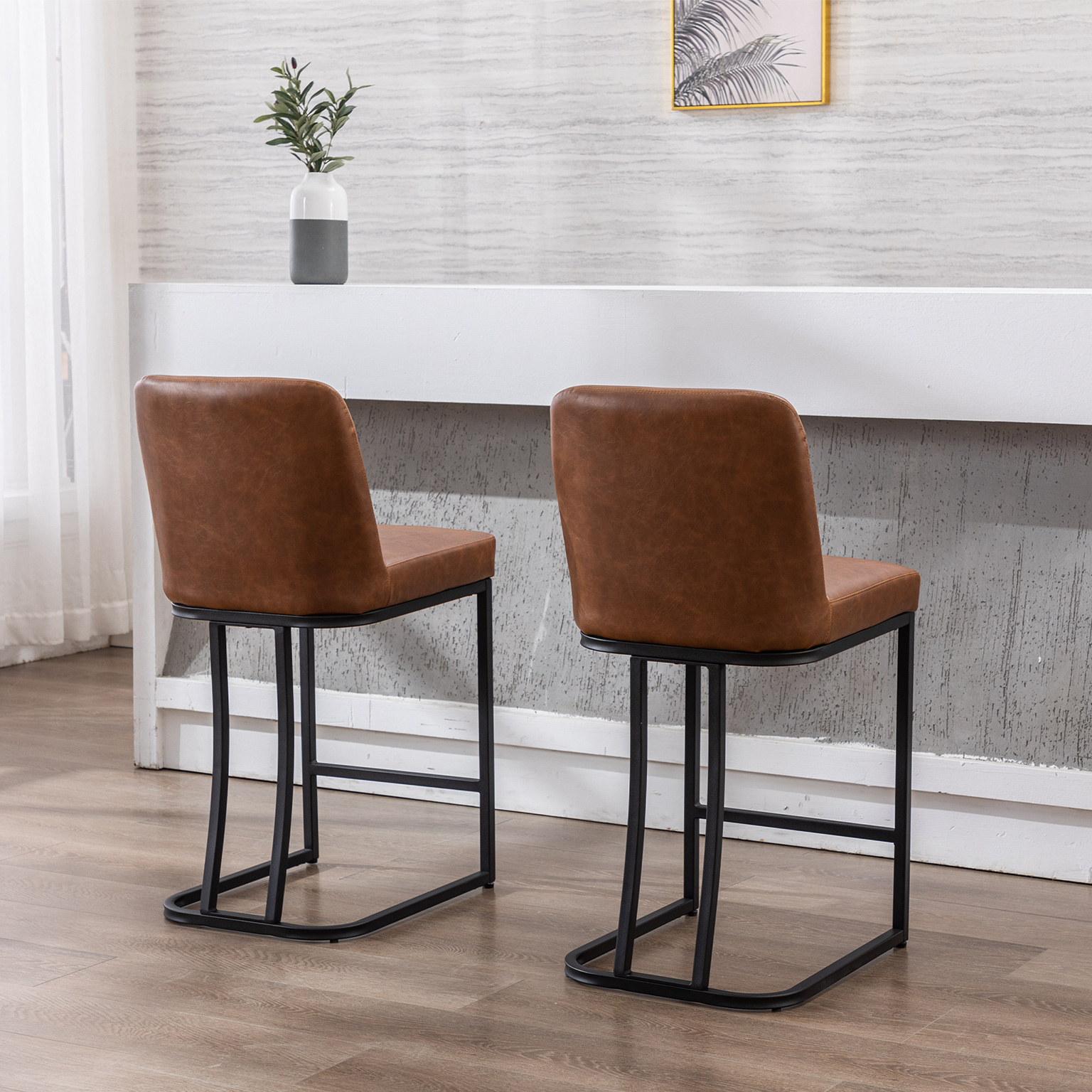 Square Counter & Bar Stools (Set of 2)