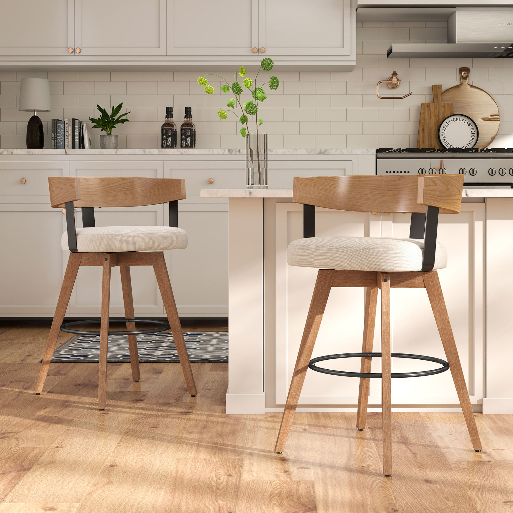 Casey Swivel Counter Stools (Set of 2)