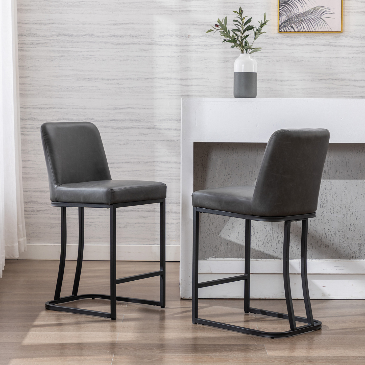 Square Counter & Bar Stools (Set of 2)