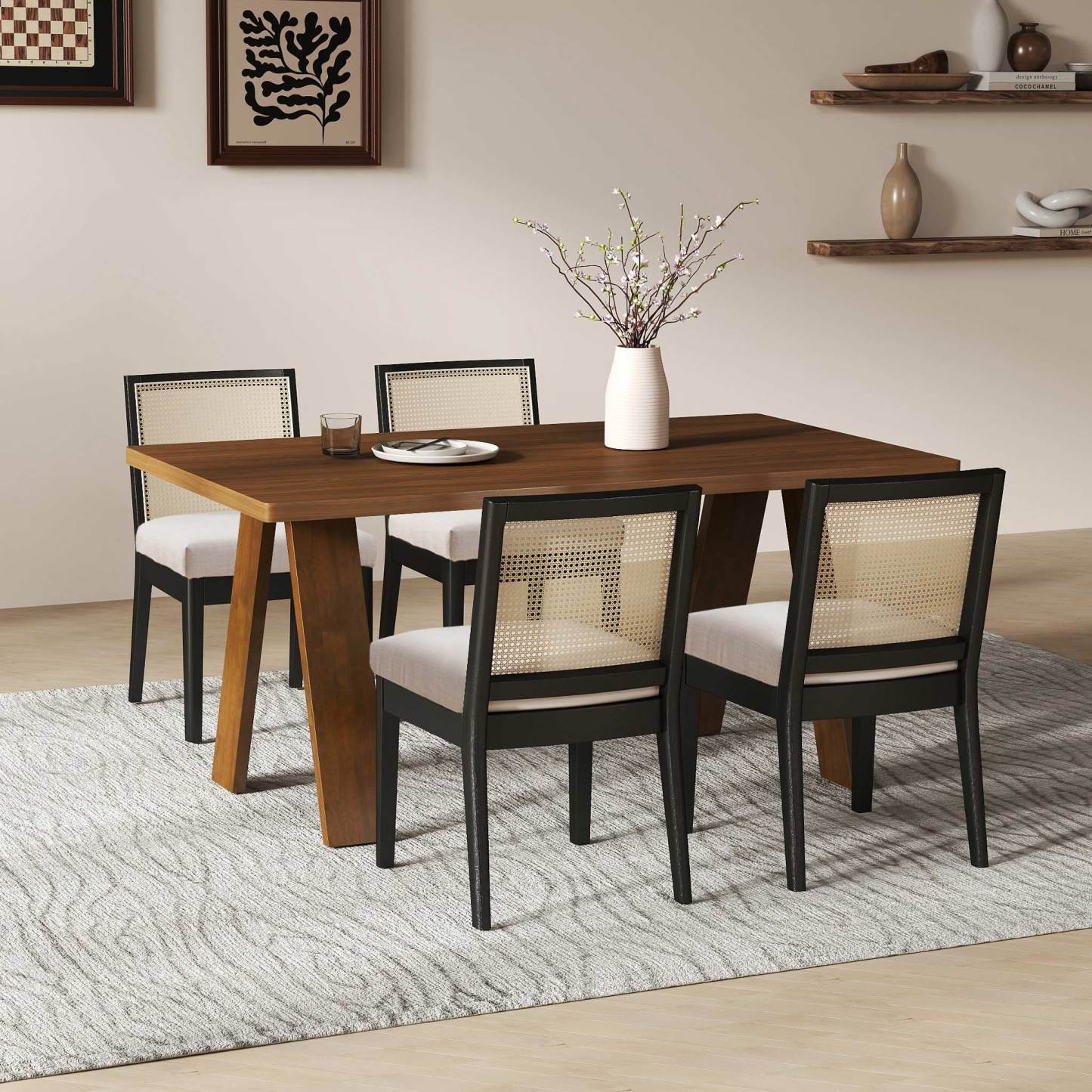 63'' Cross Wooden Dining Table