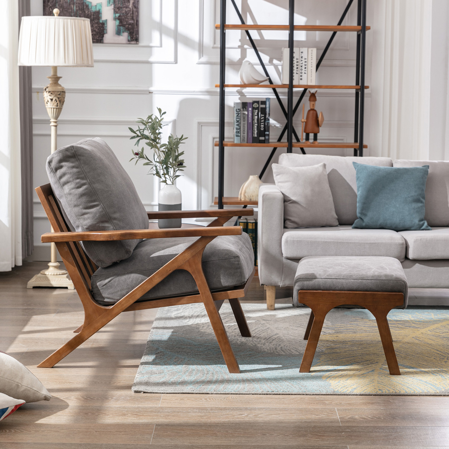 Charles Leather Lounge Armchair
