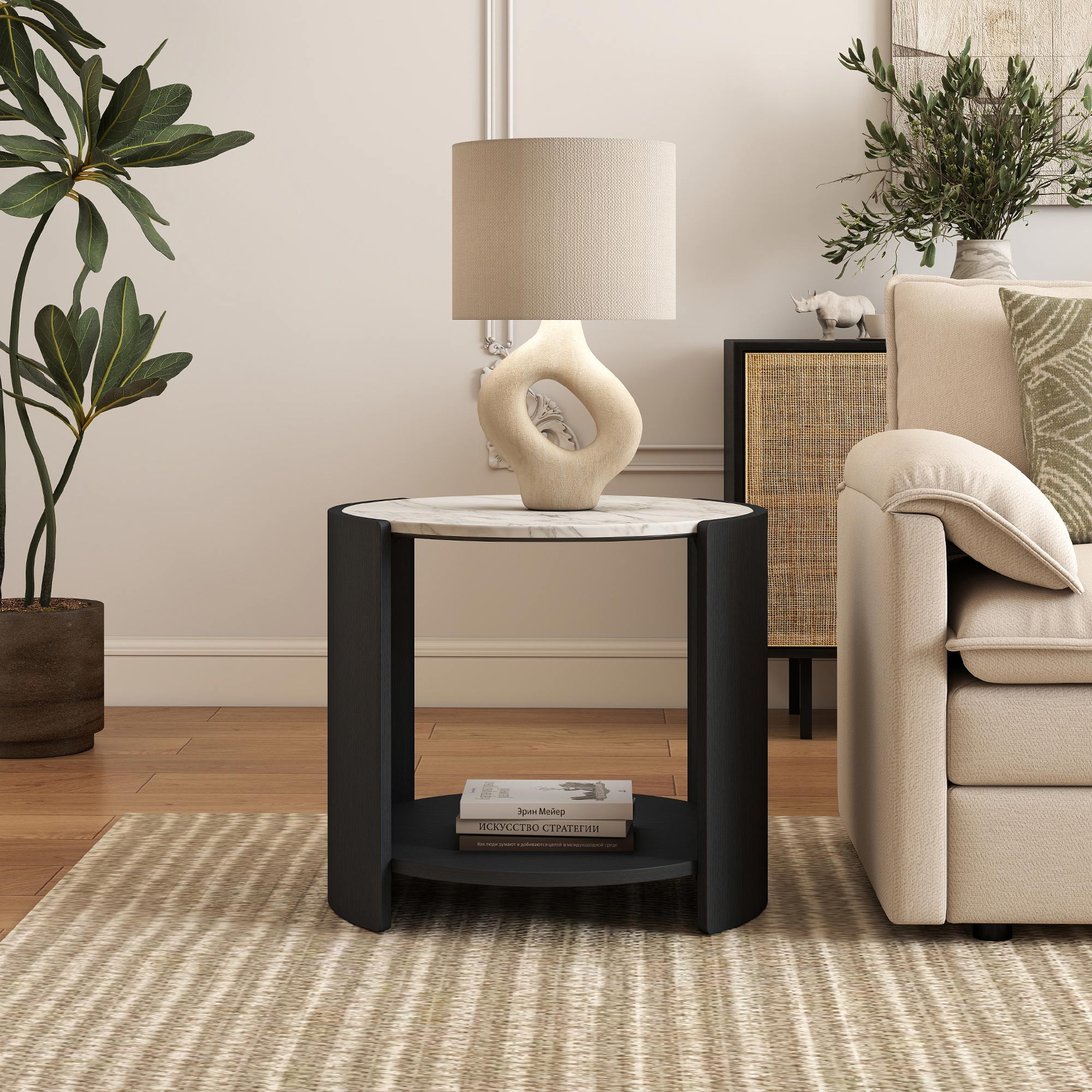 Gia Cultured Marble Side Table