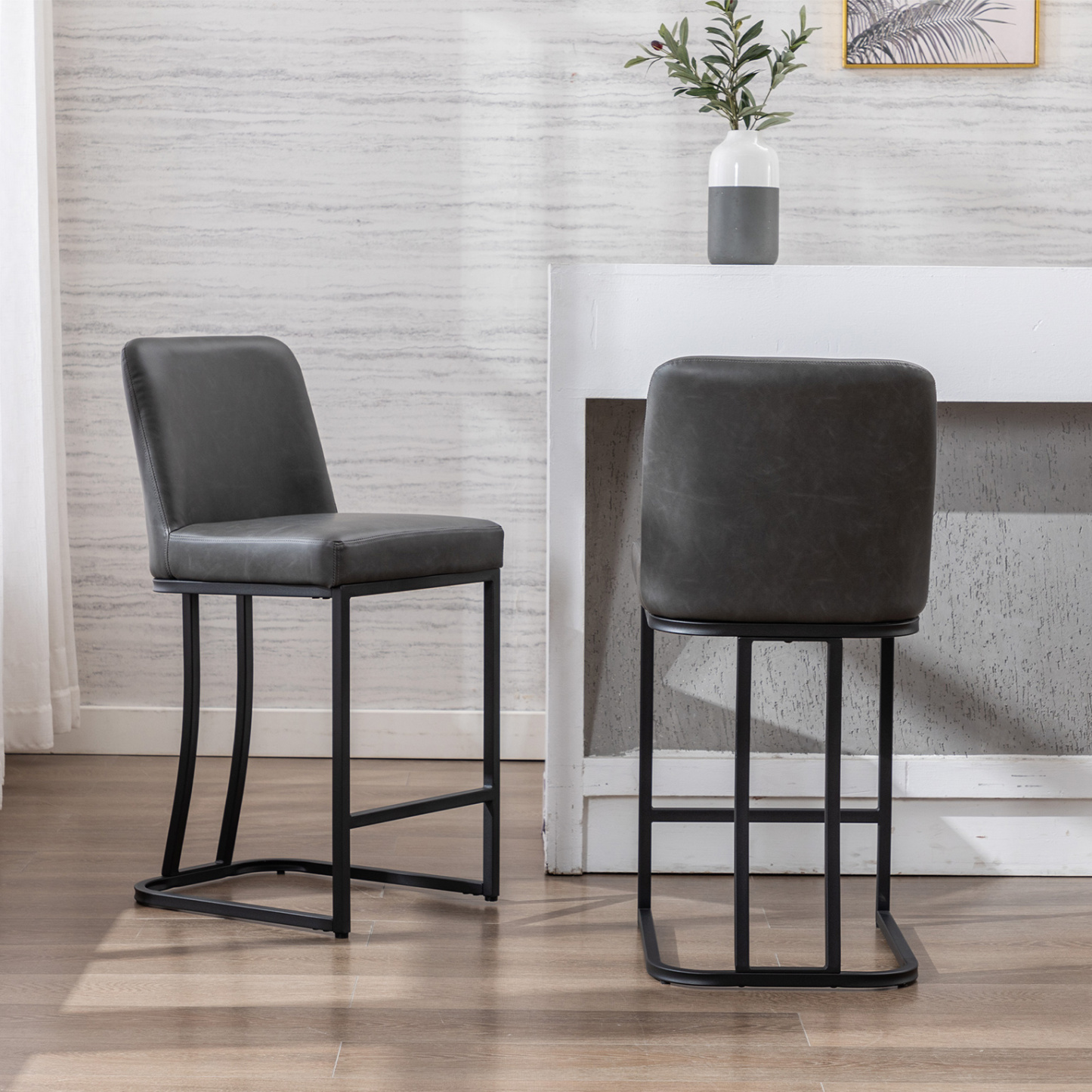 Square Counter & Bar Stools (Set of 2)