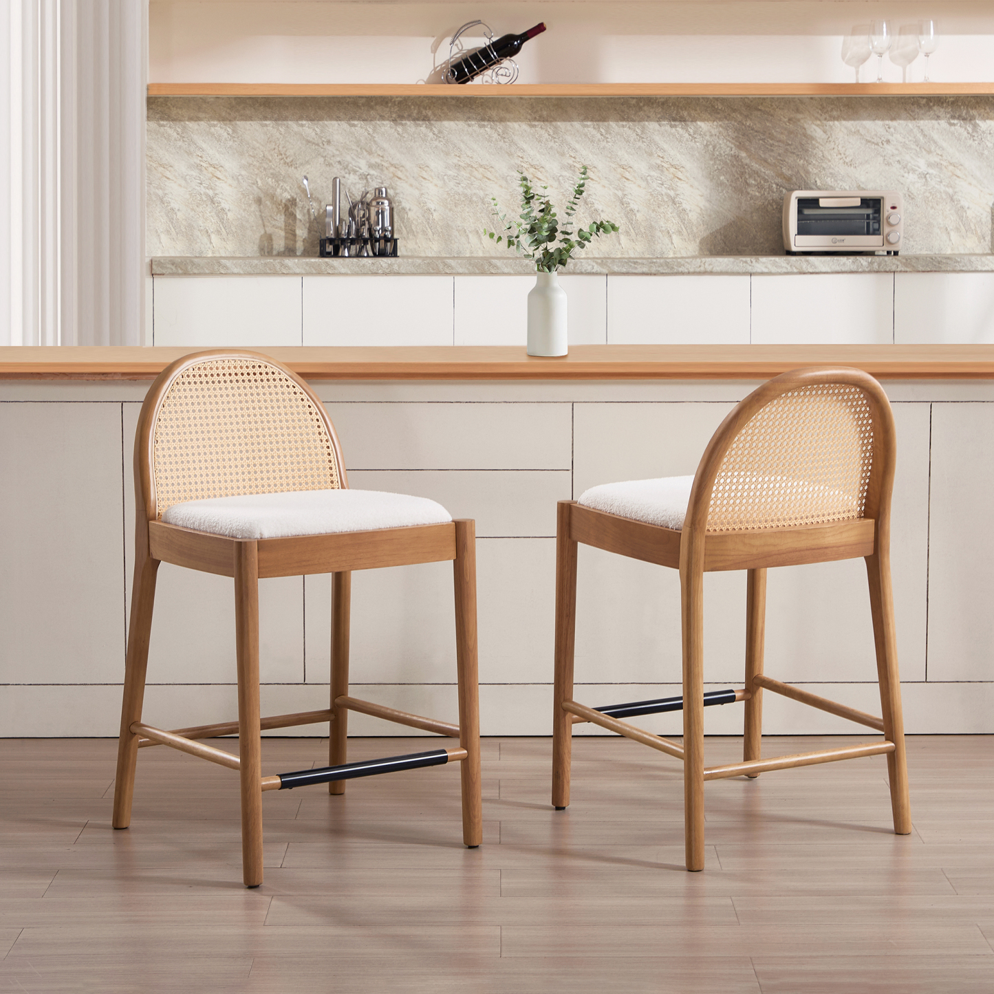 Salem Rattan Bar Stools (Set of 2)