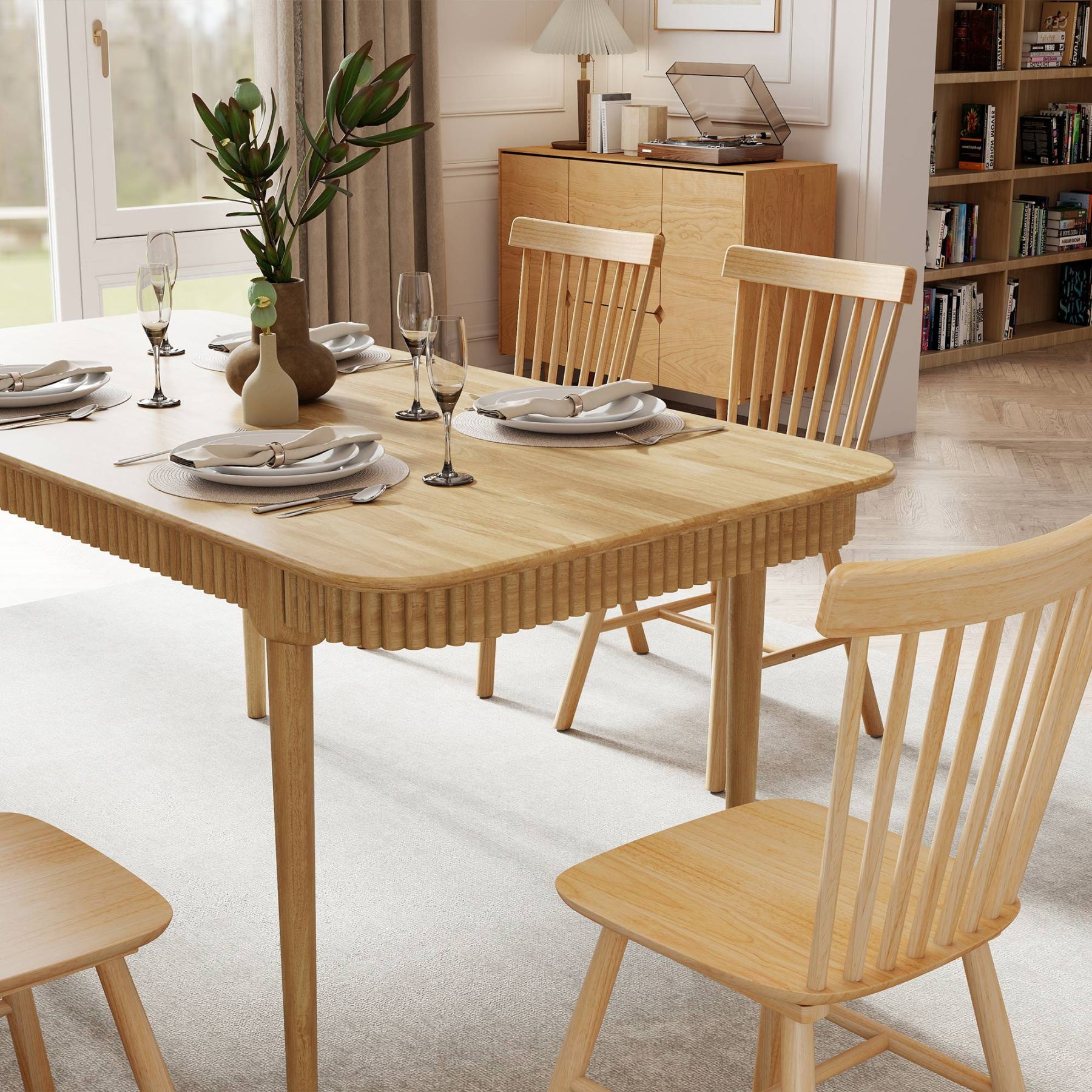 James 63'' Rectangular Dining Table Set for 4-6