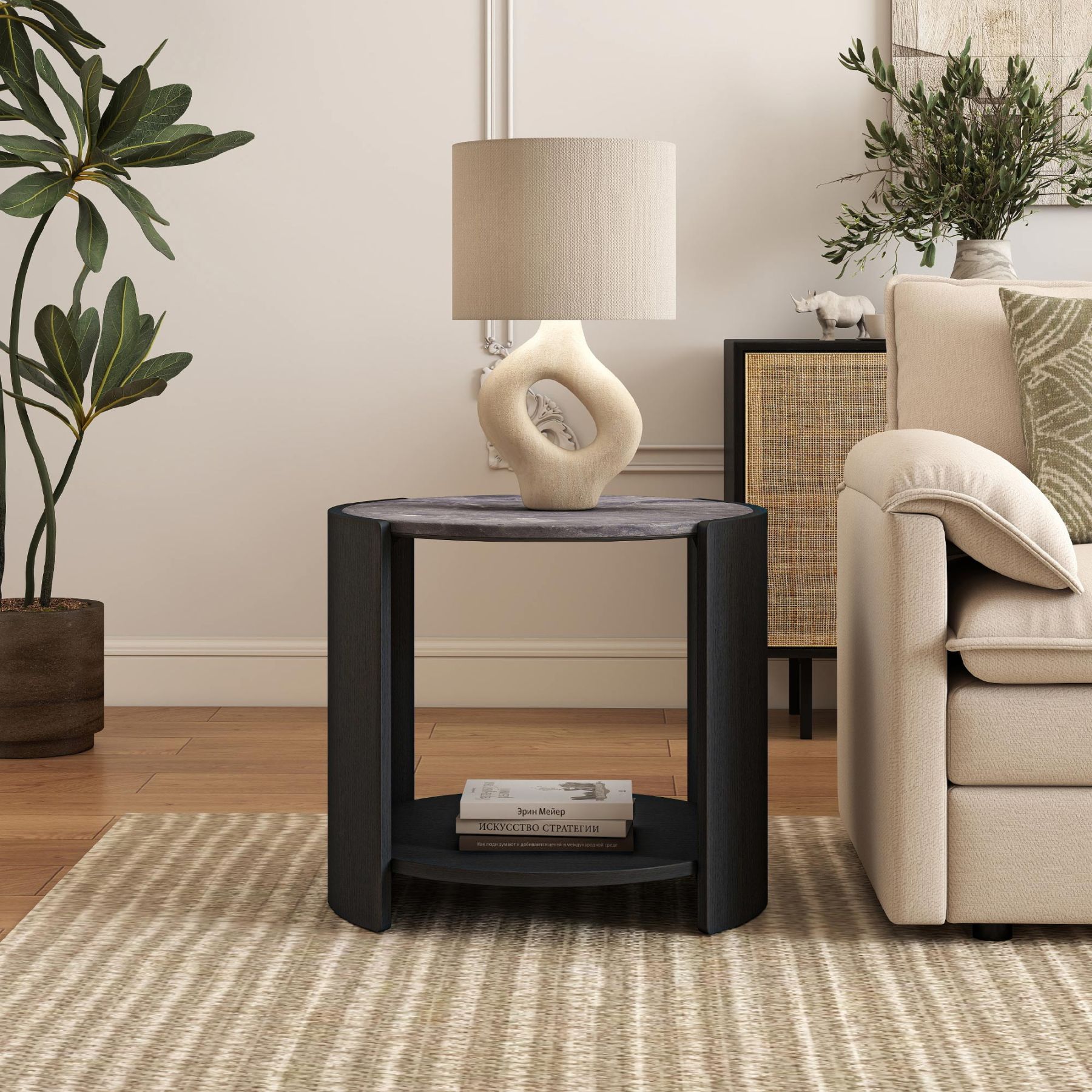 Gia Cultured Marble Side Table