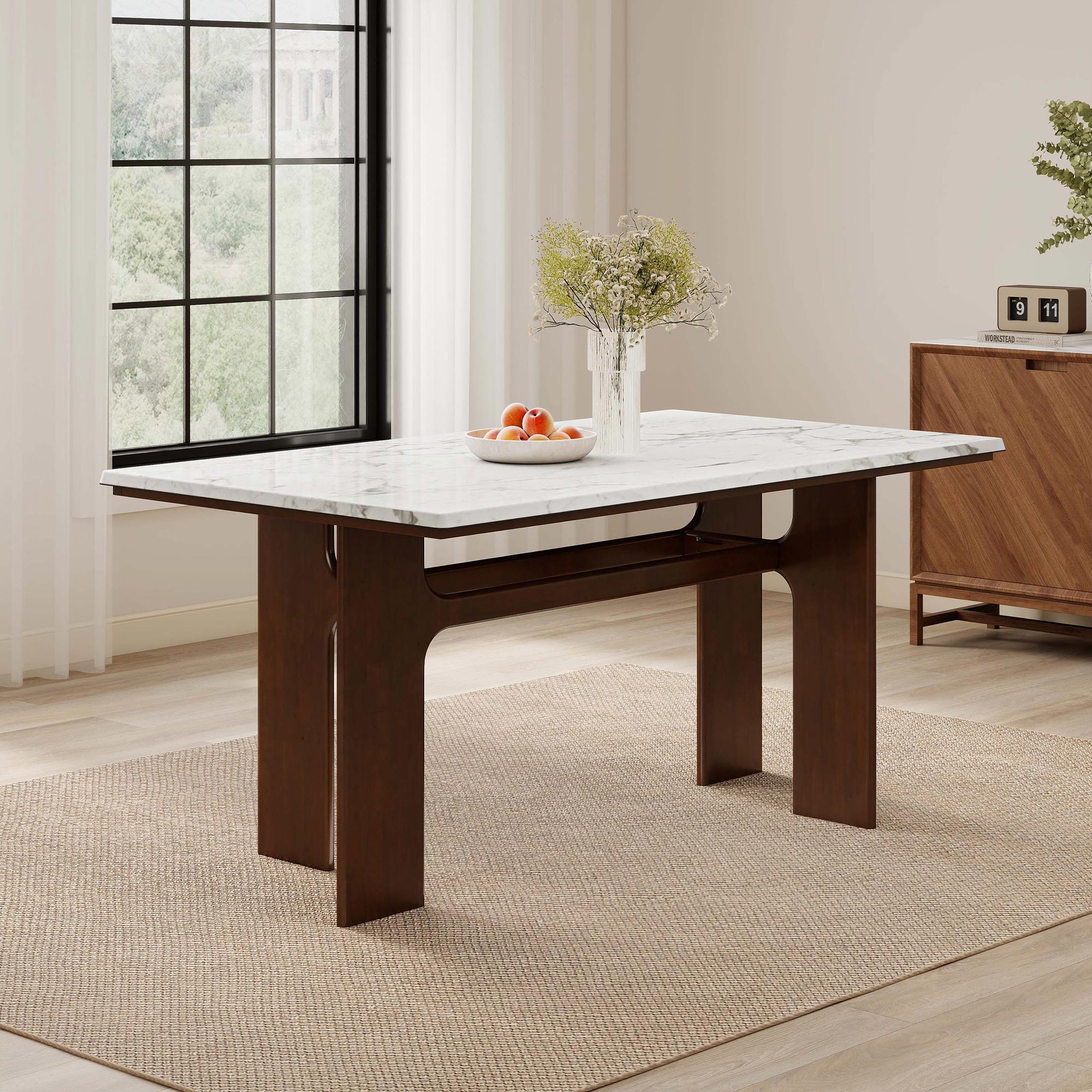 Alex 63'' Rectangle Dining Table Set For 4-6