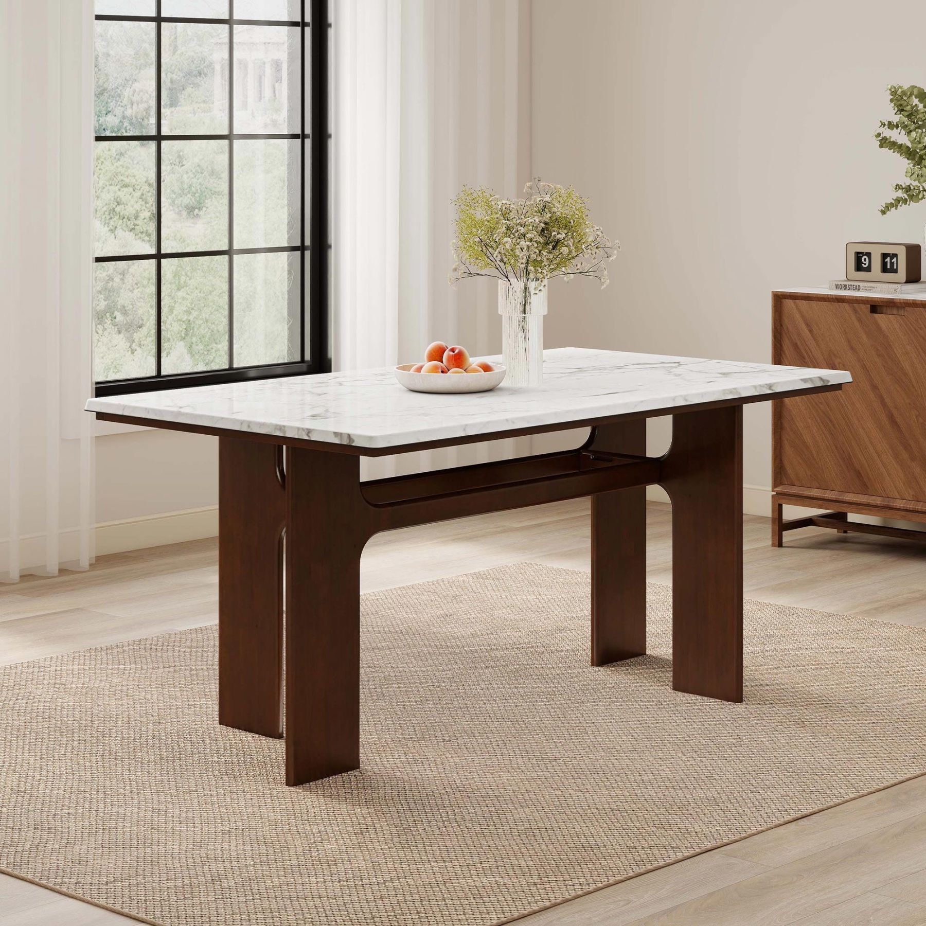 Alex 63'' Rectangle Dining Table Set For 4-6