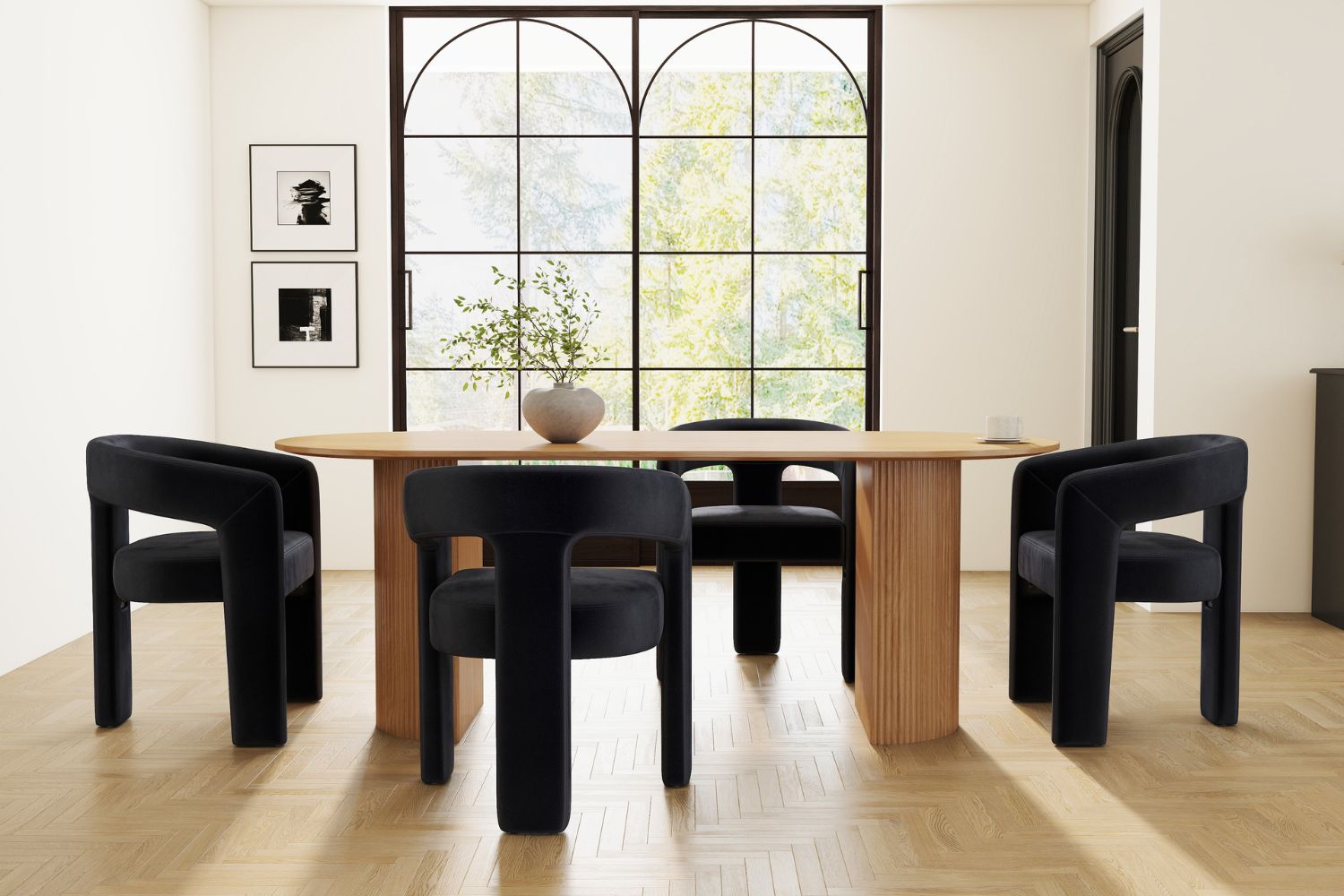 Velvet and Leather Chair Appearance