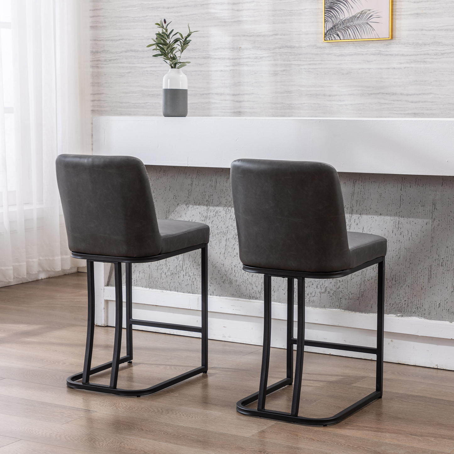 Square Counter & Bar Stools (Set of 2)