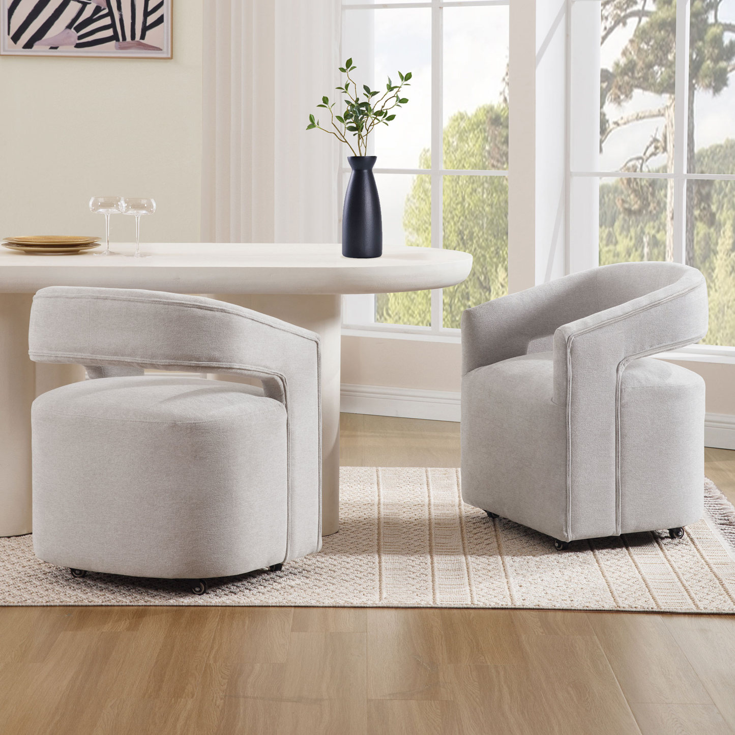 Barrel Rolling Dining Chair