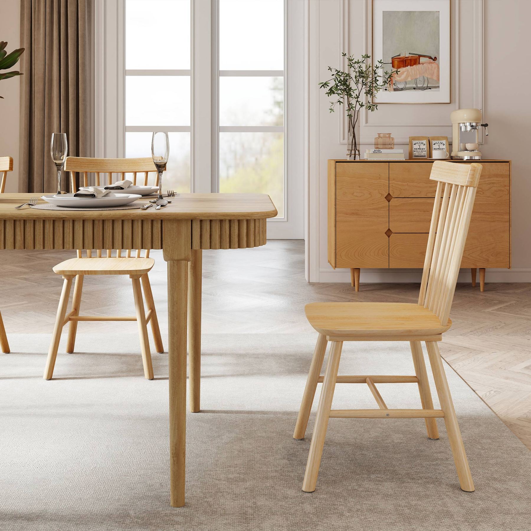 James 63'' Rectangular Dining Table Set for 4-6