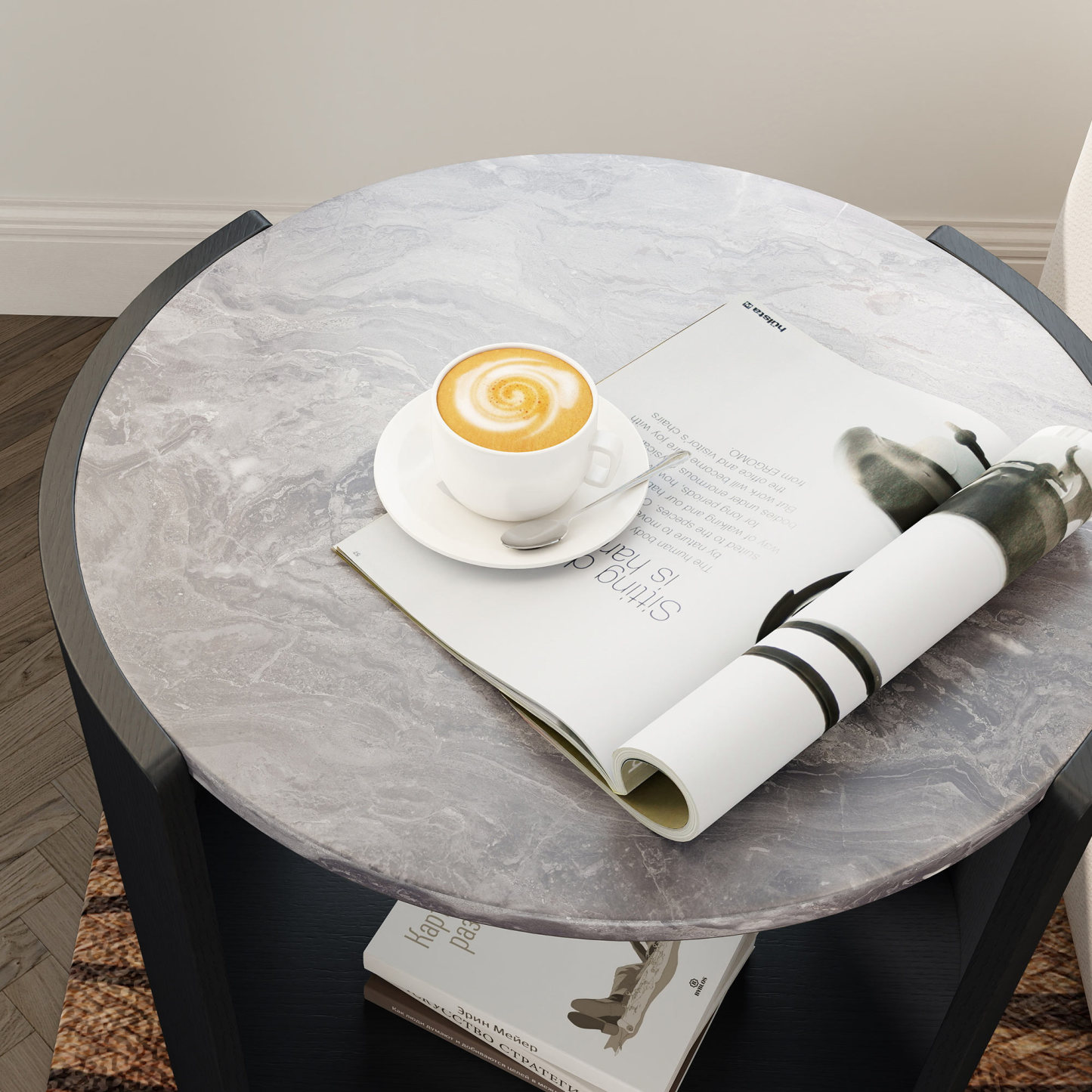 Gia Cultured Marble Side Table