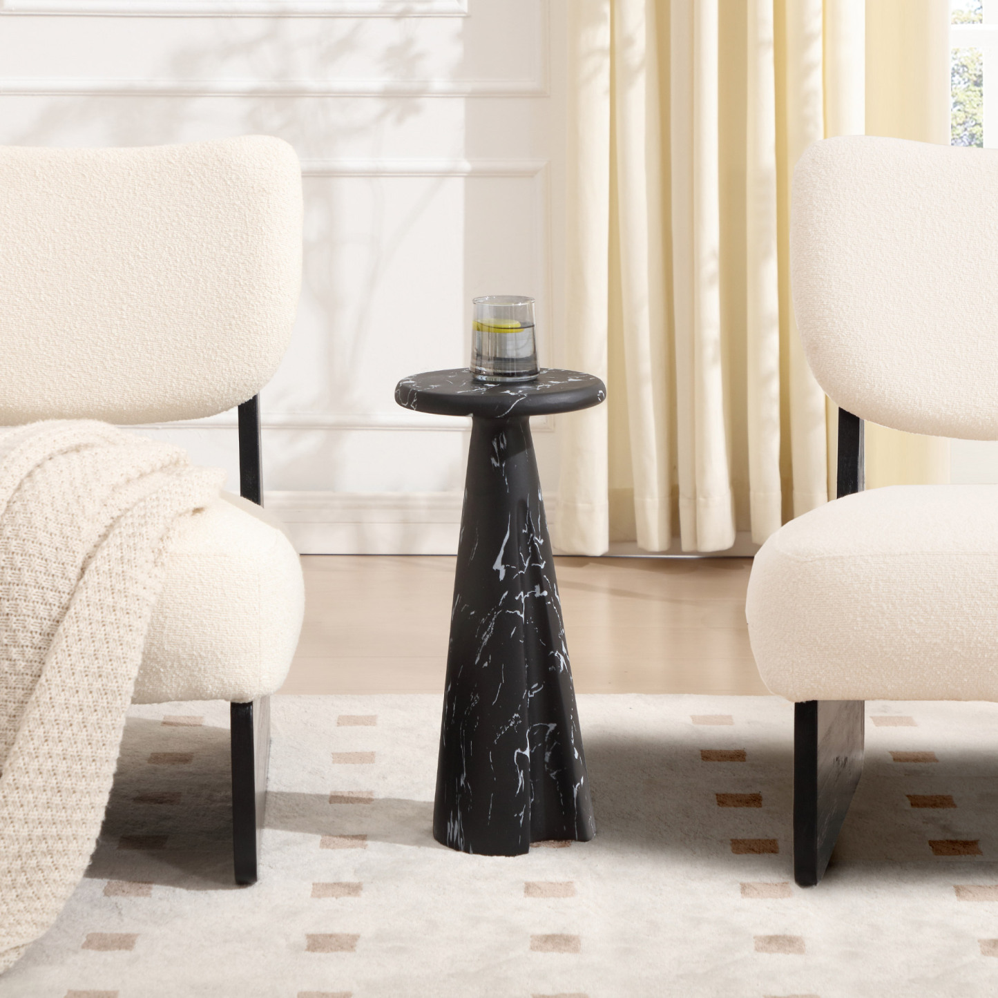 Leah Cultured Marble Side Table