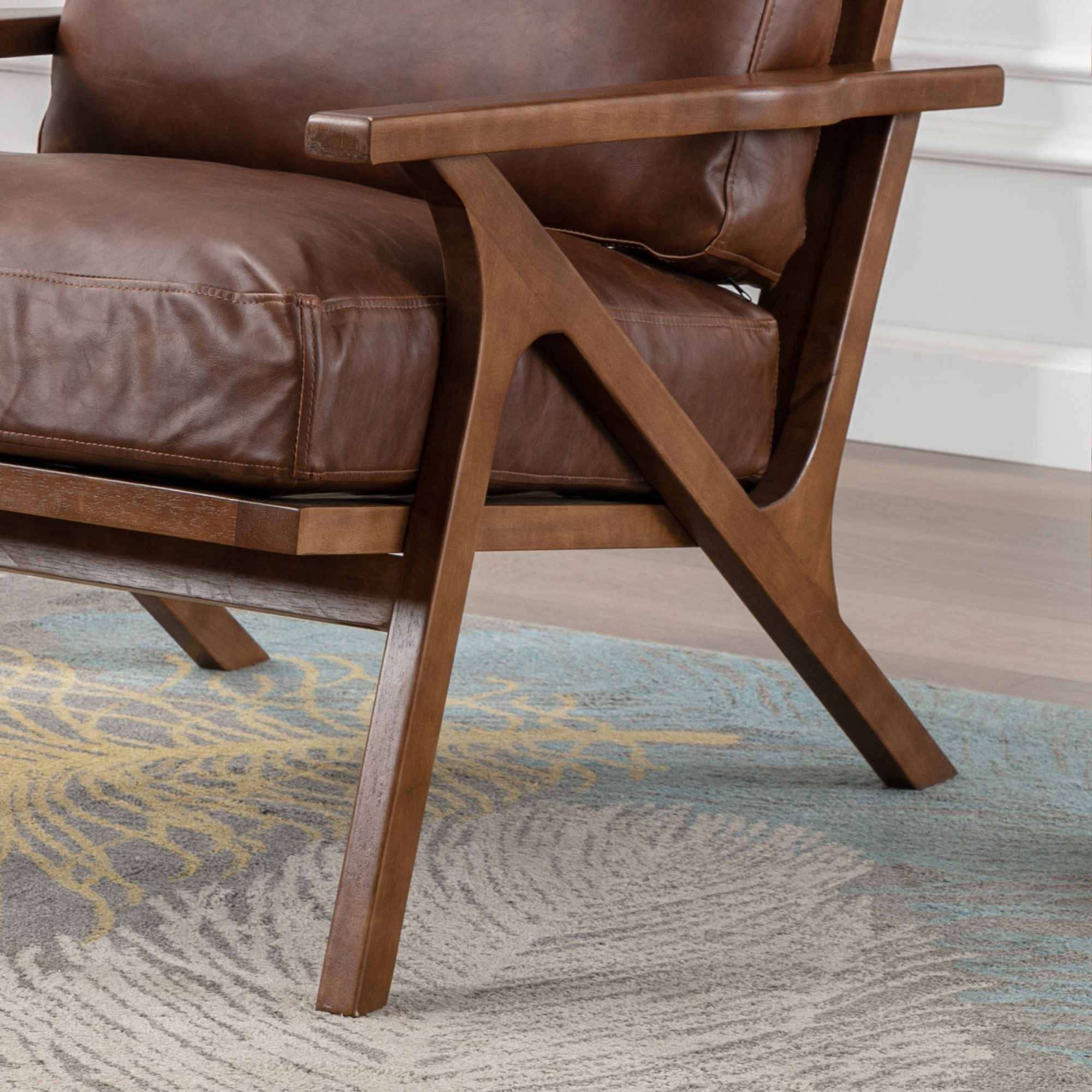 Wood Single Leather Lounge Chairs Oslo Leather Teak Lounge Chair