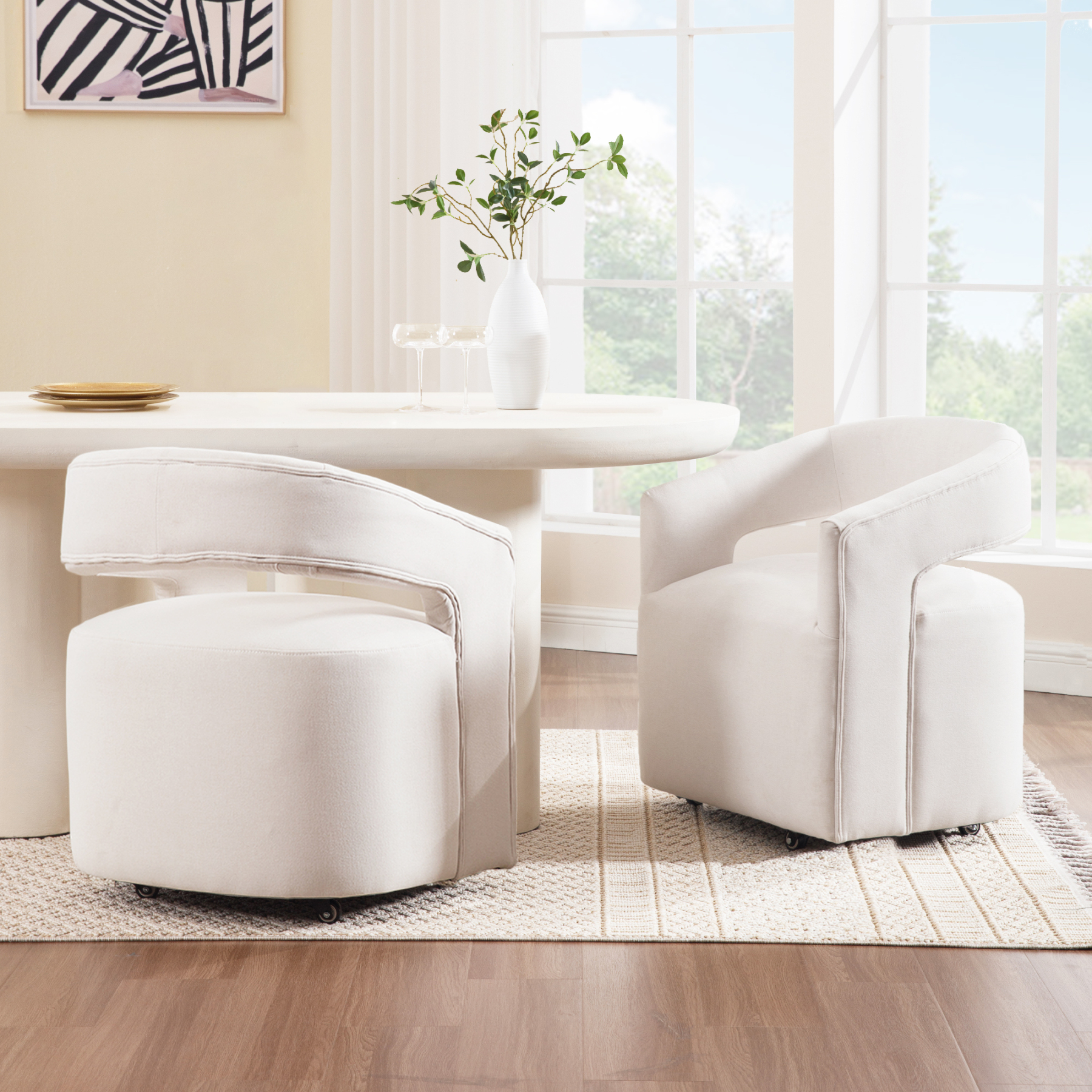 Barrel Rolling Dining Chair