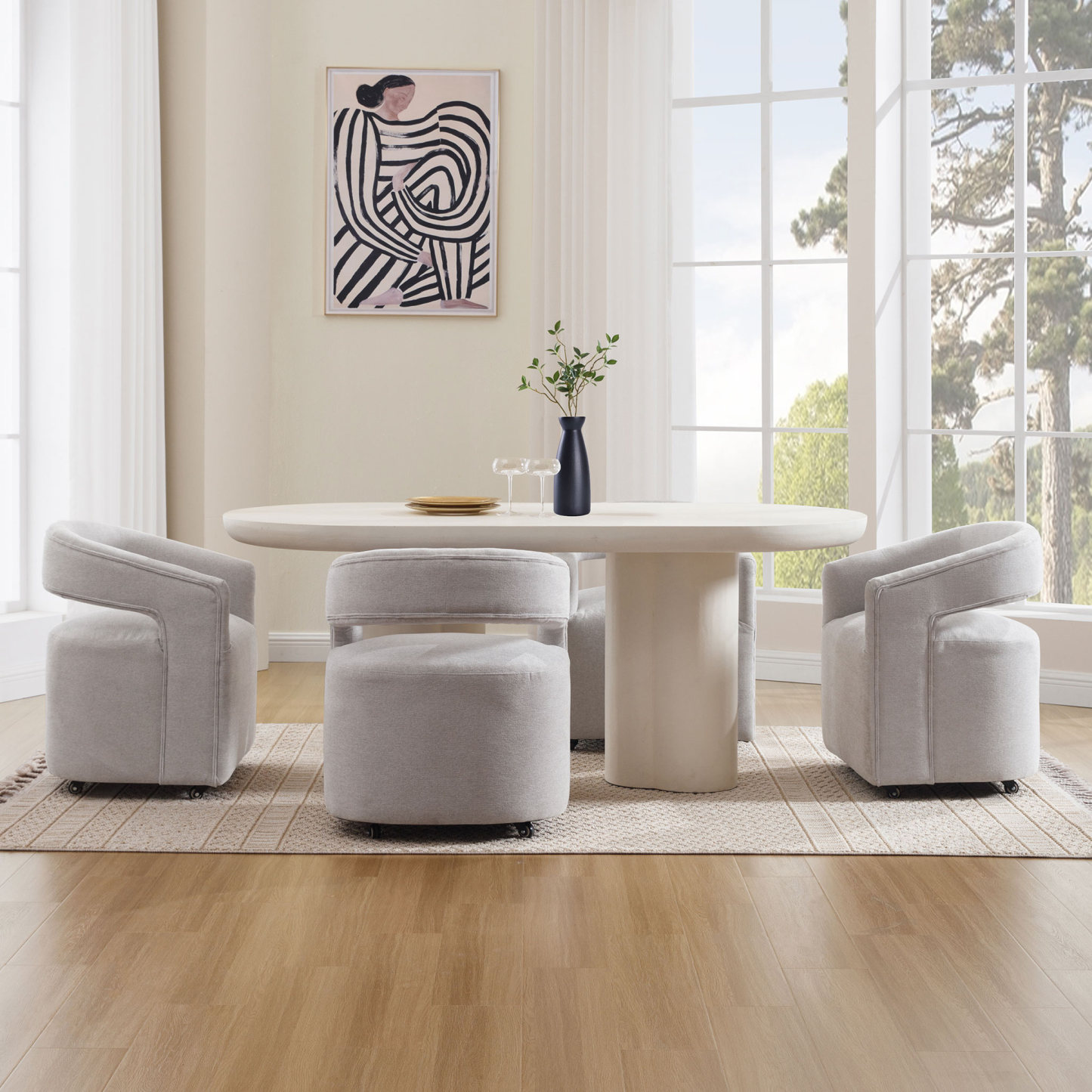Barrel Rolling Dining Chair