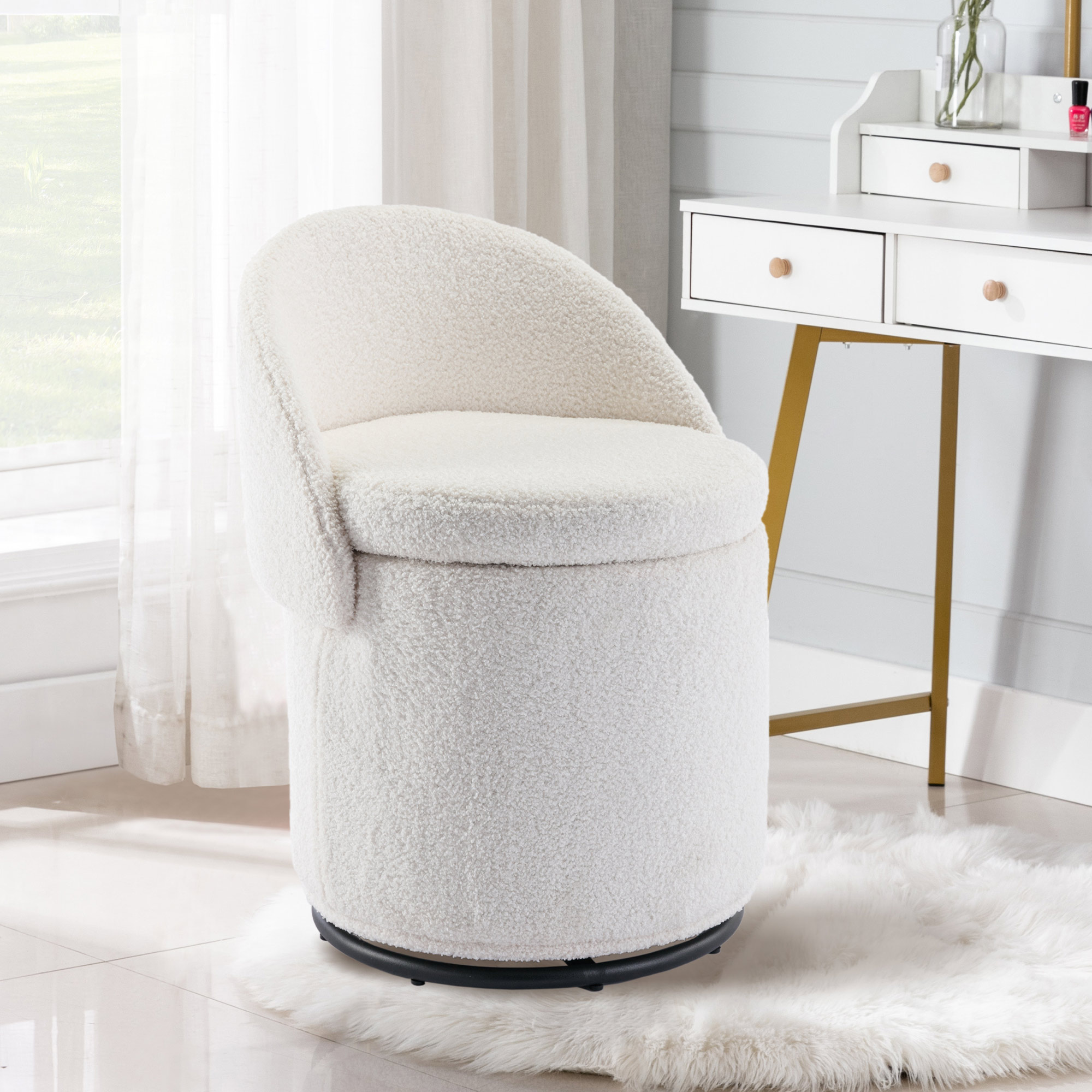 Boucle Storage Chair